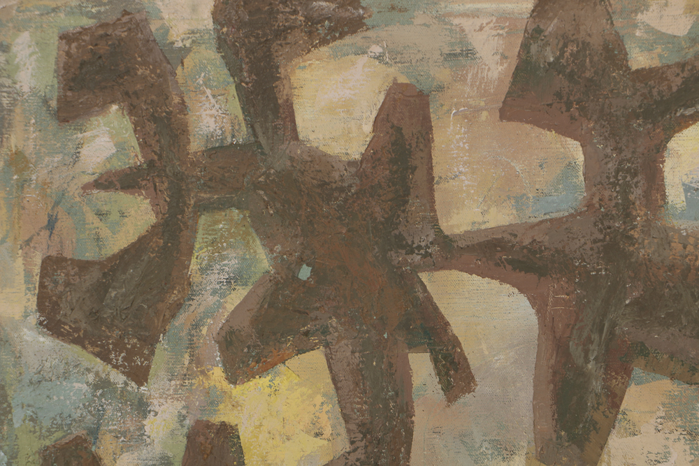 W. Glen Davis Oil Paining on Canvas Abstract Composition