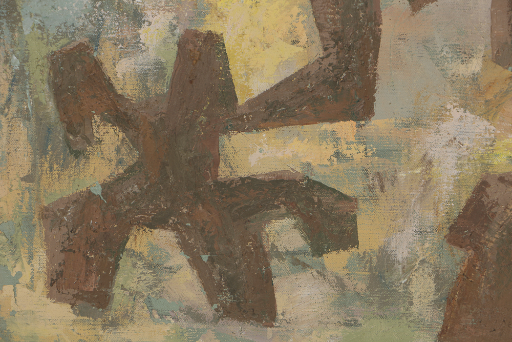 W. Glen Davis Oil Paining on Canvas Abstract Composition