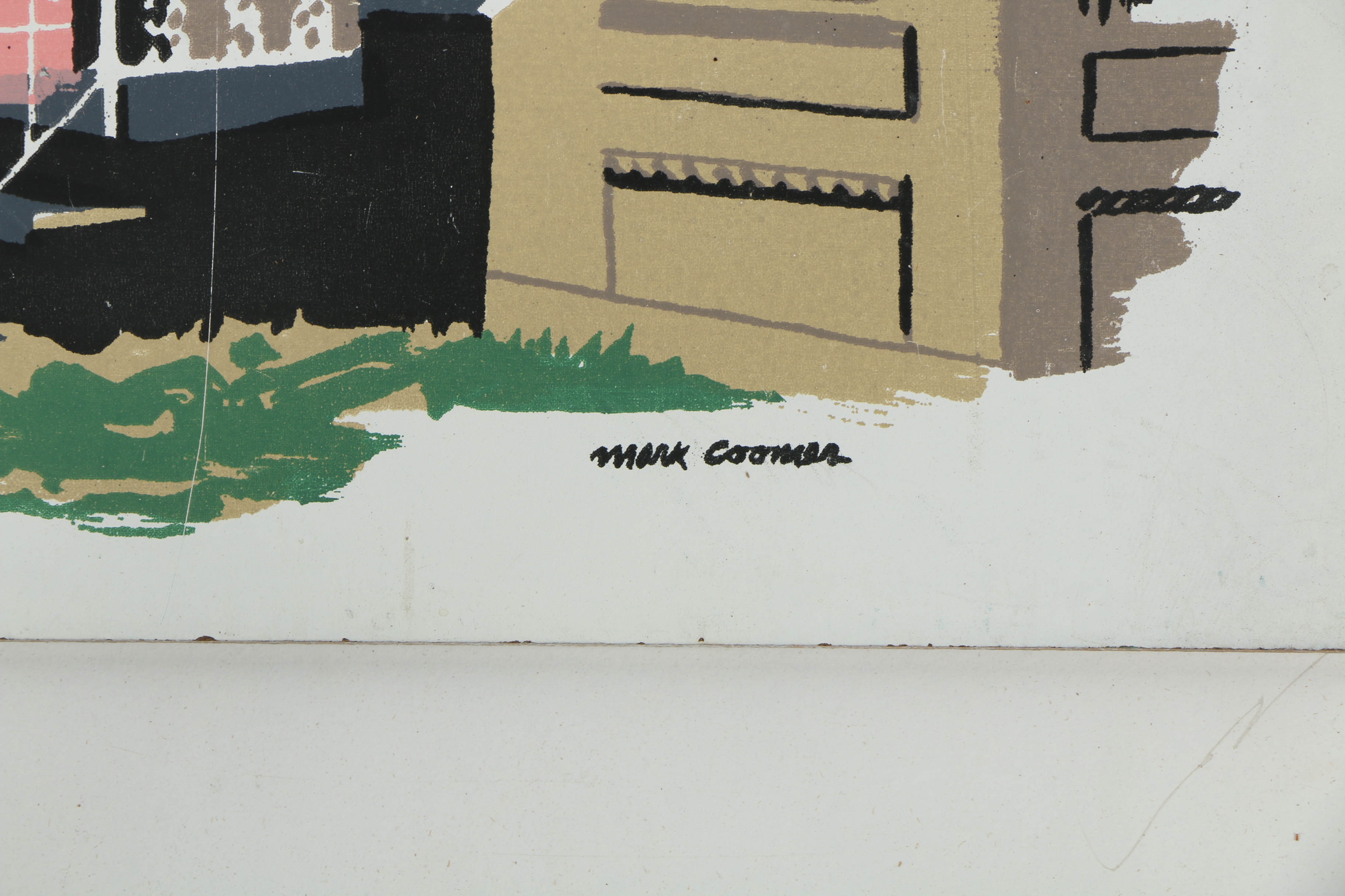 Assortment of Mark Coomer Serigraphs on Boards of Architectural Landscapes