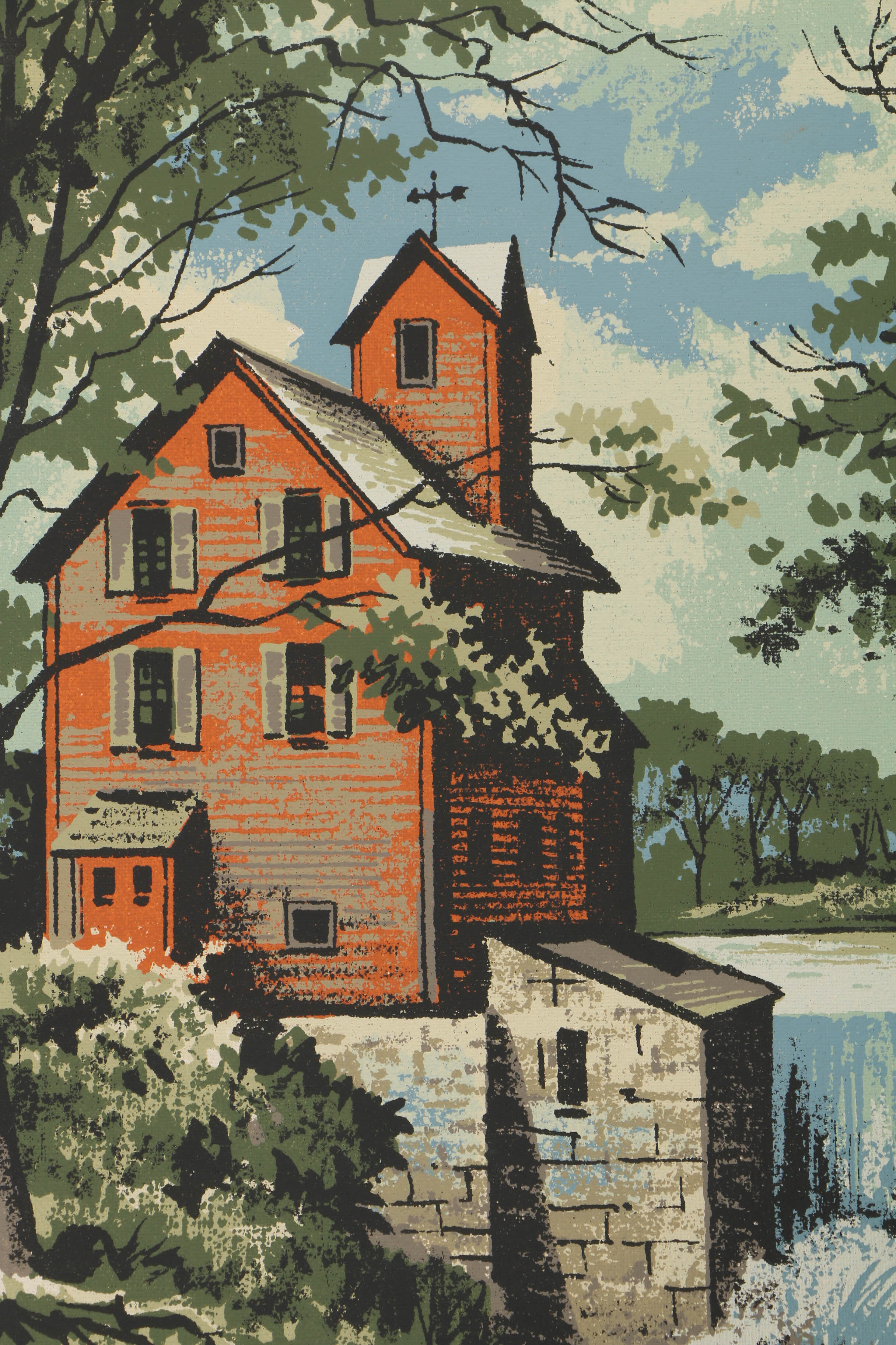 Assortment of Mark Coomer Serigraphs on Boards of Architectural Landscapes