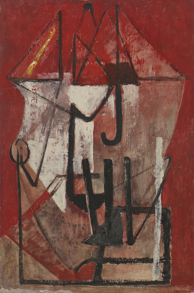 Louise Pershing Oil Painting on Masonite "Umbrella"