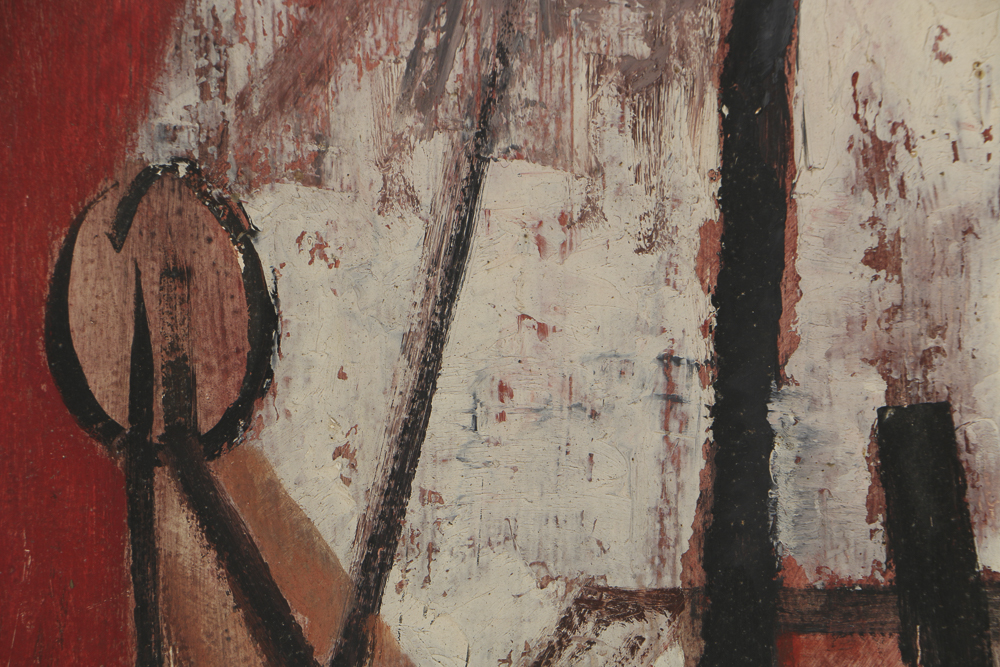 Louise Pershing Oil Painting on Masonite "Umbrella"