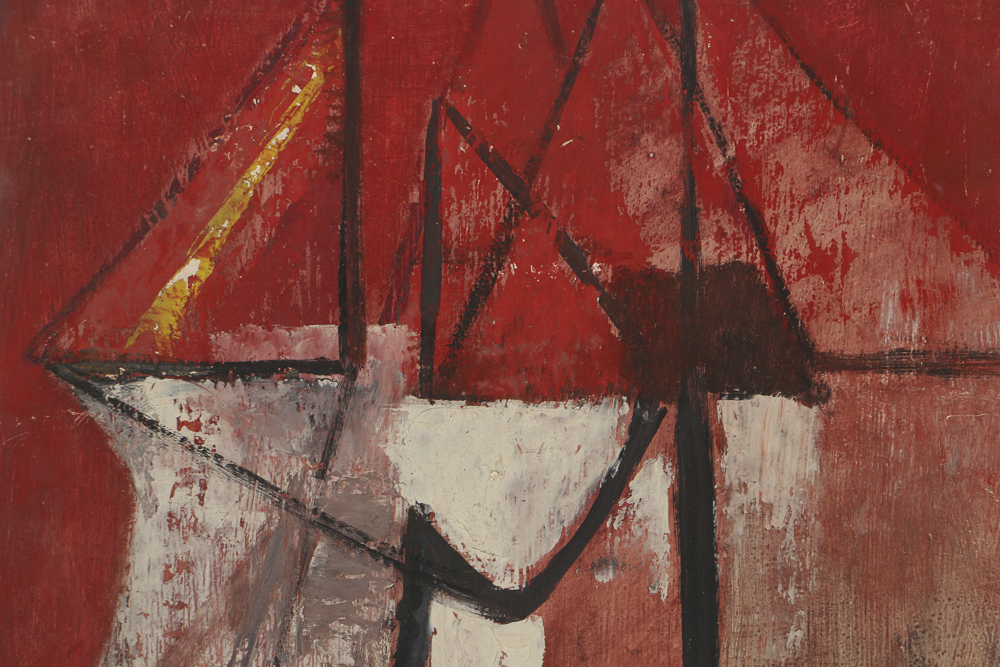 Louise Pershing Oil Painting on Masonite "Umbrella"