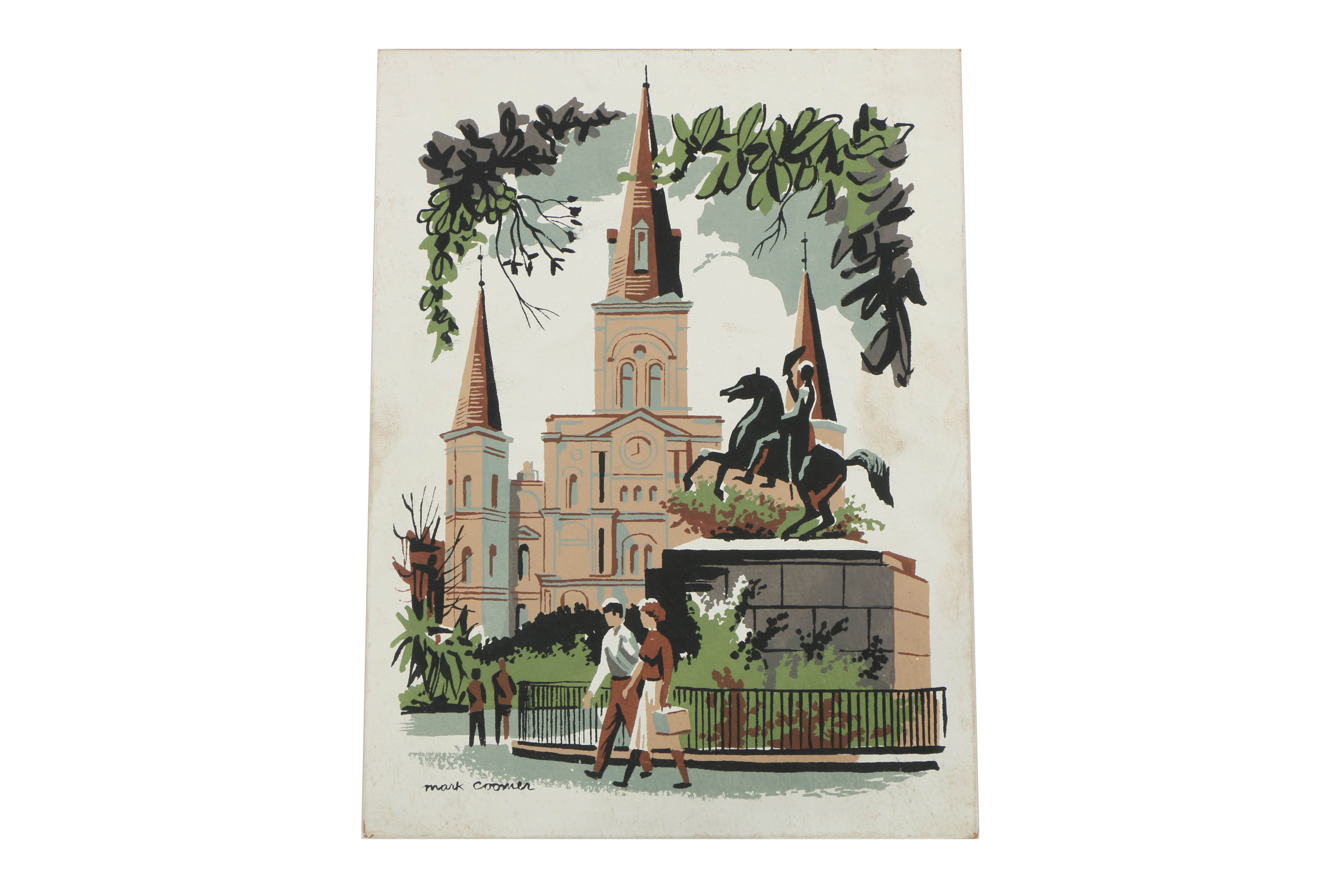 Assortment of Mark Coomer Serigraphs on Boards of Architectural Landscapes