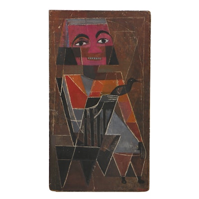 Louise Pershing Abstract Oil Painting on Masonite Louise Pershing Abstract Oil Painting on Masonite