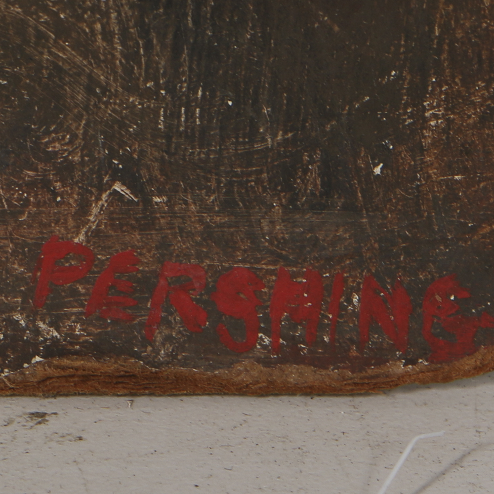 Louise Pershing Abstract Oil Painting on Masonite