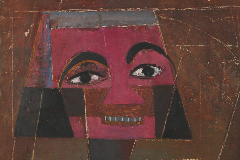 Louise Pershing Abstract Oil Painting on Masonite