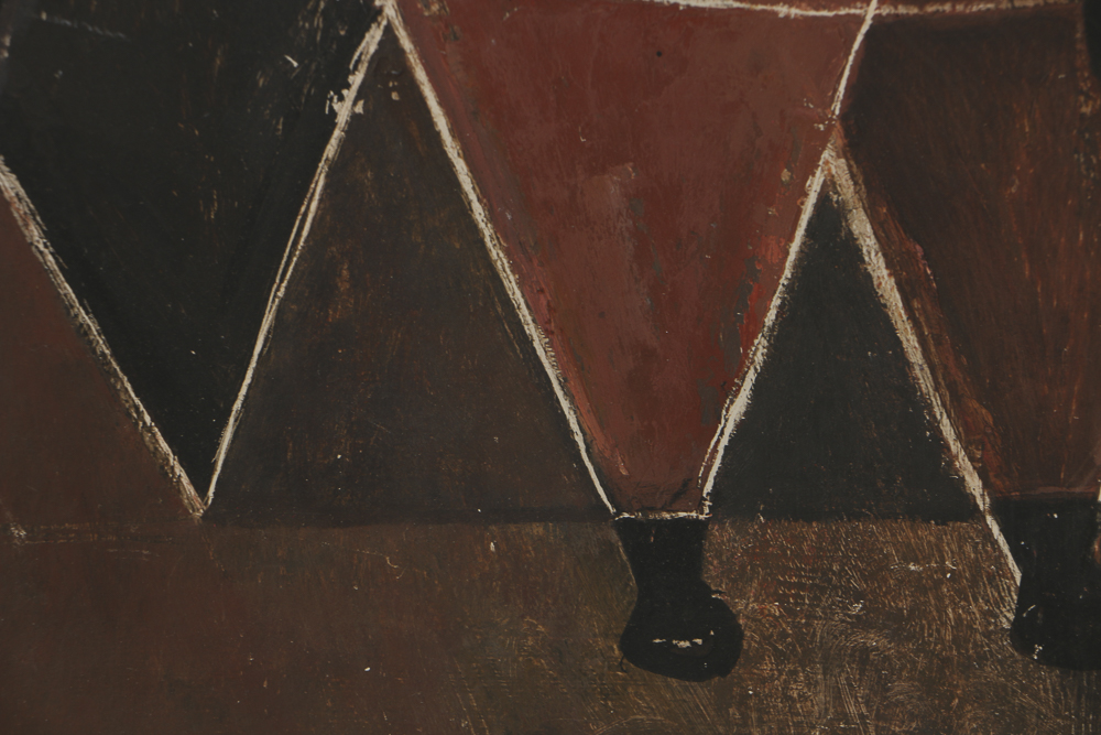 Louise Pershing Abstract Oil Painting on Masonite