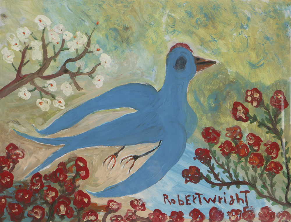 Robert Wright Outsider Art Gouache Painting on Paper