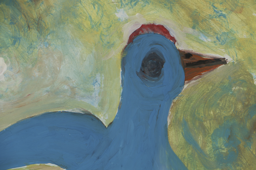 Robert Wright Outsider Art Gouache Painting on Paper