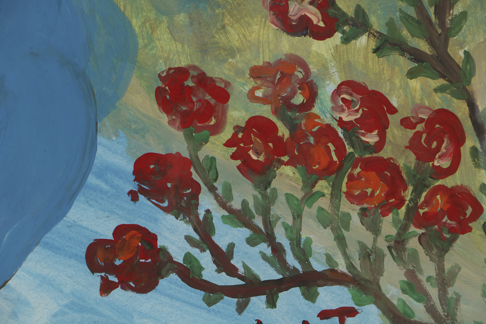 Robert Wright Outsider Art Gouache Painting on Paper