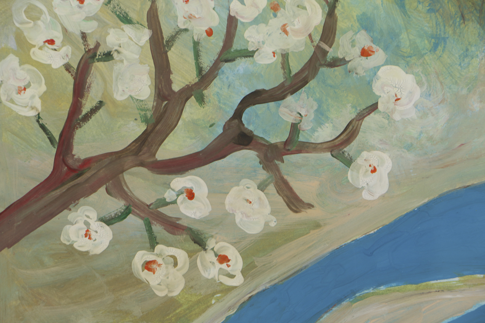 Robert Wright Outsider Art Gouache Painting on Paper