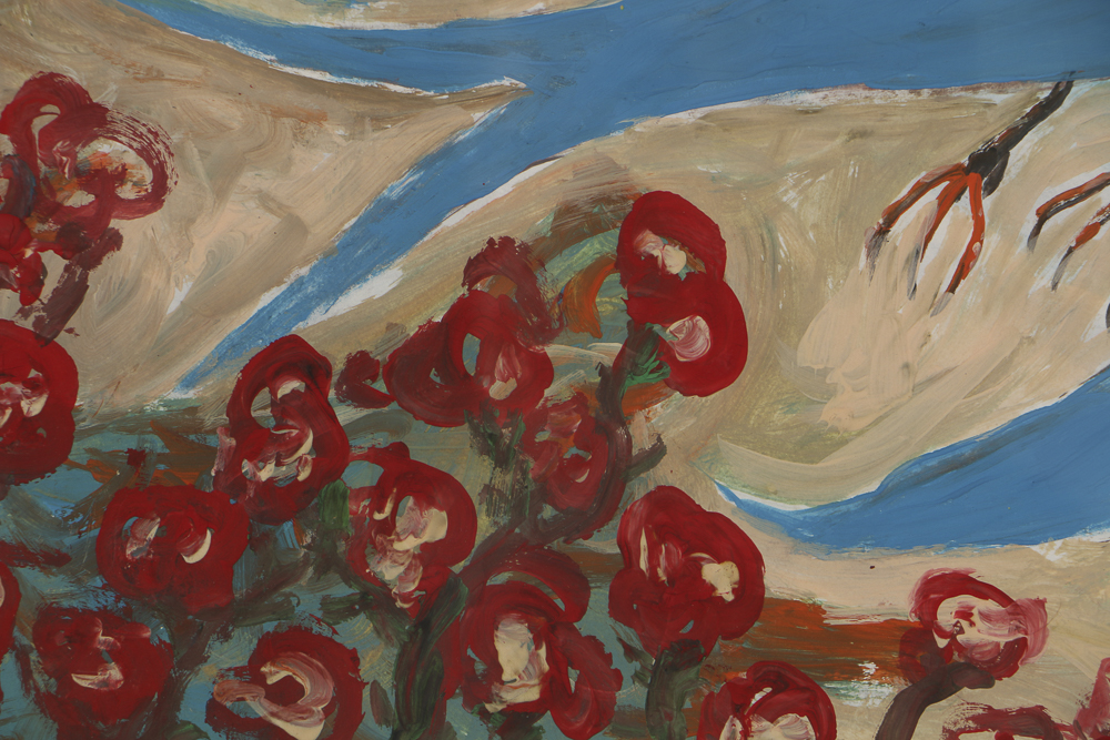 Robert Wright Outsider Art Gouache Painting on Paper