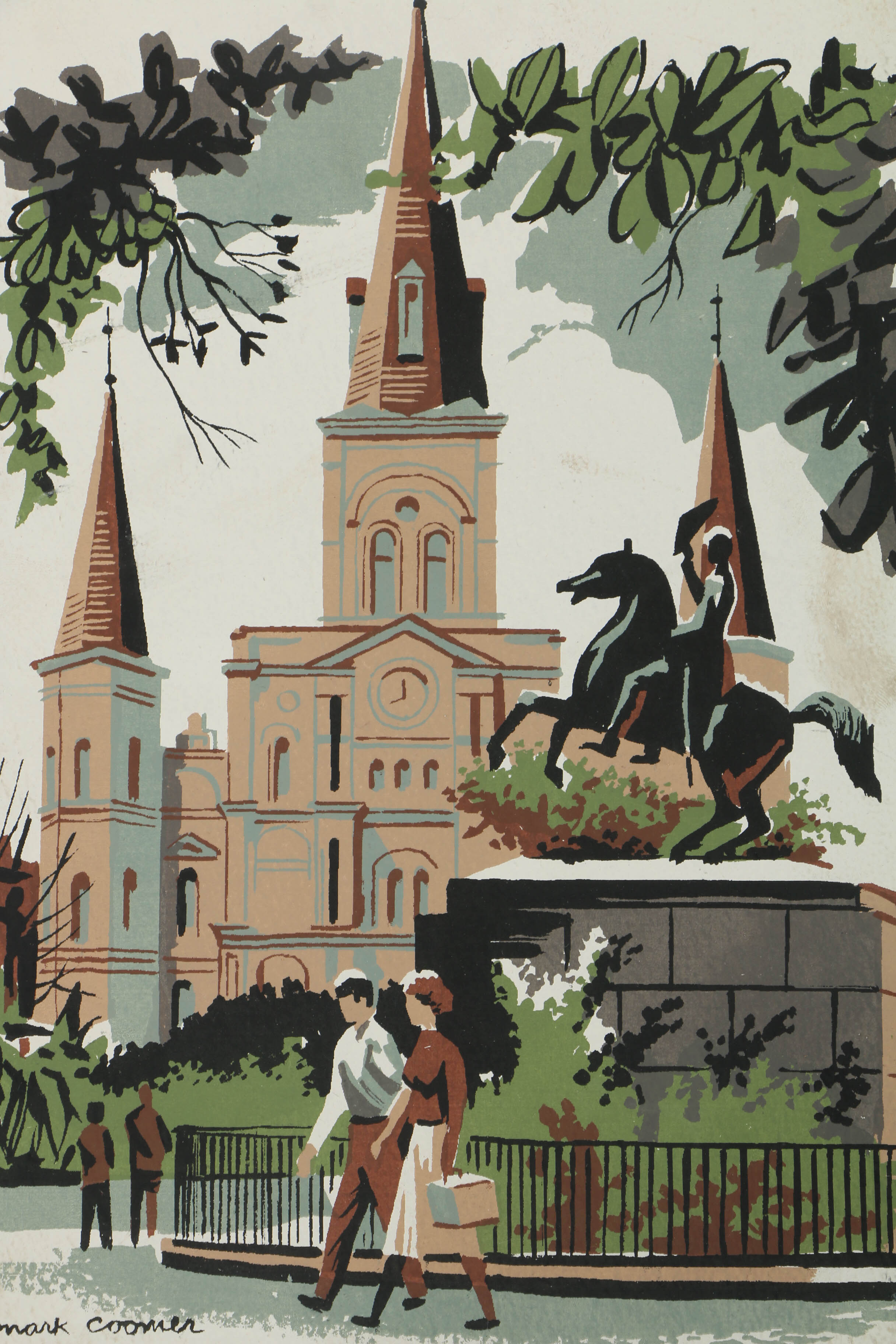 Assortment of Mark Coomer Serigraphs on Boards of Architectural Landscapes