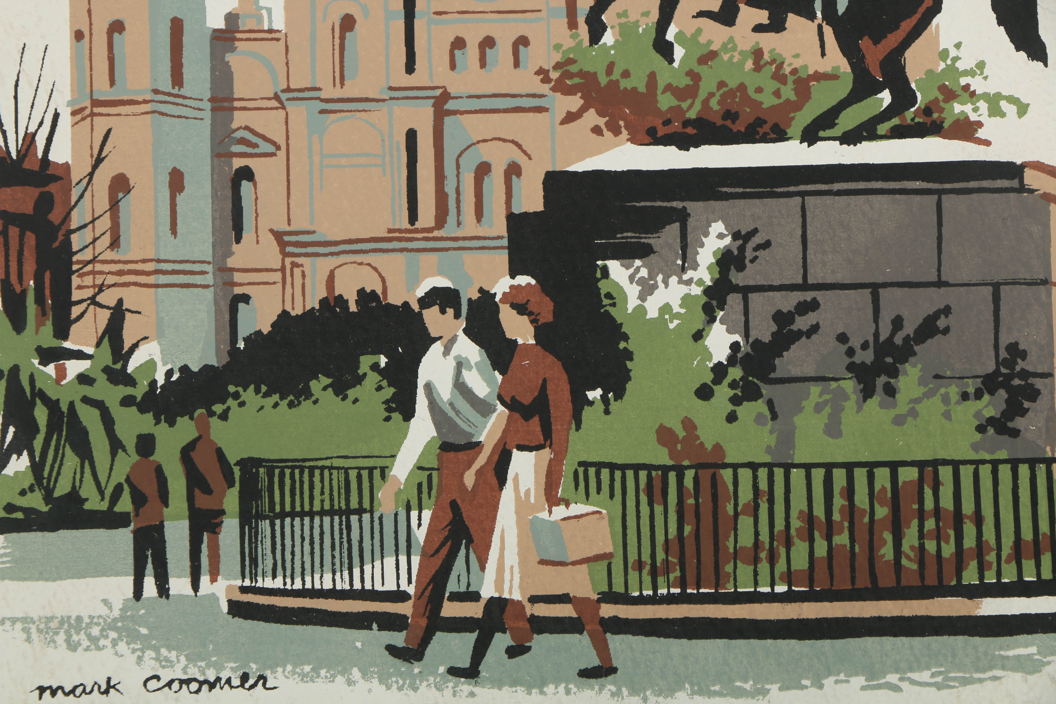 Assortment of Mark Coomer Serigraphs on Boards of Architectural Landscapes