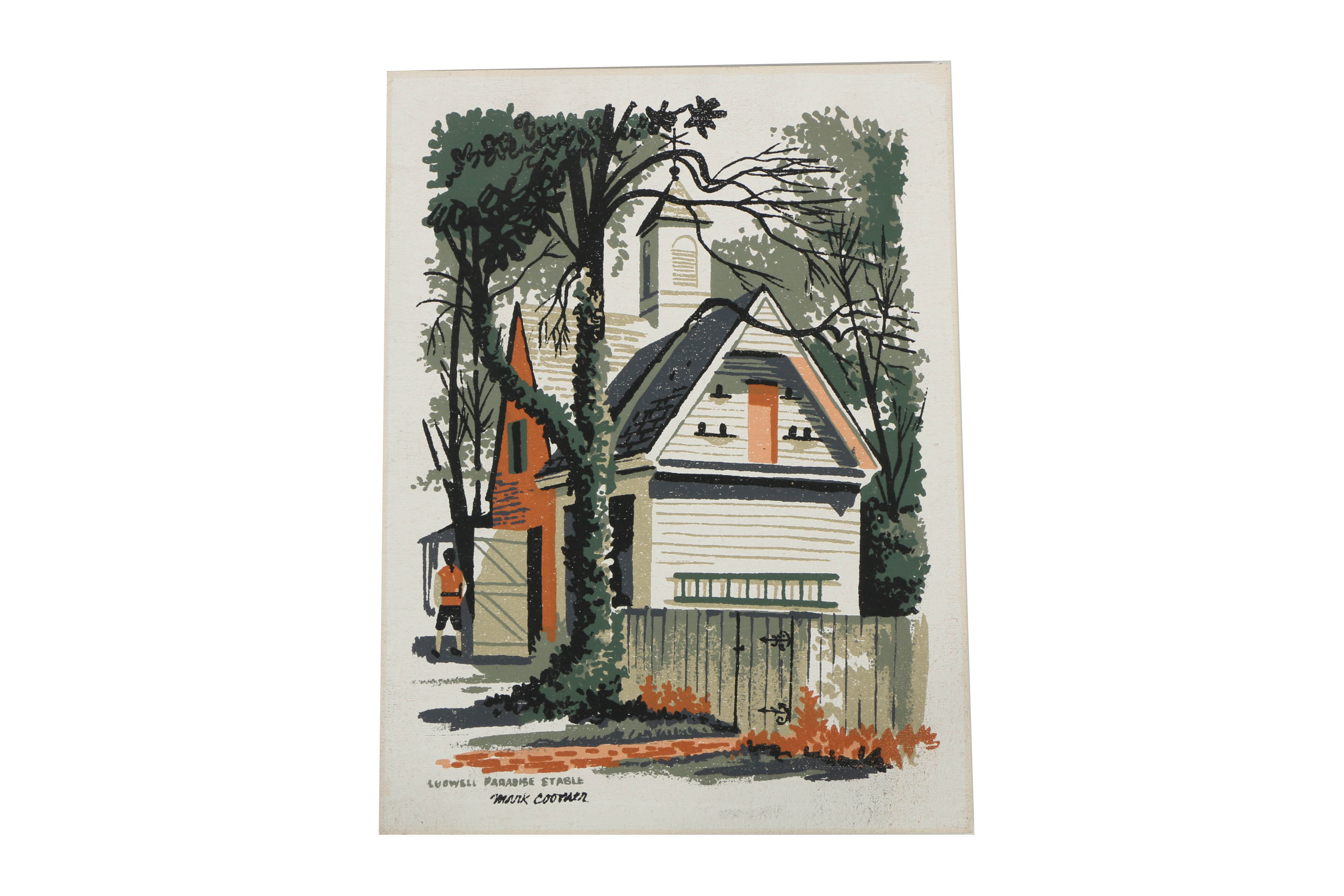 Assortment of Mark Coomer Serigraphs on Boards of Architectural Landscapes