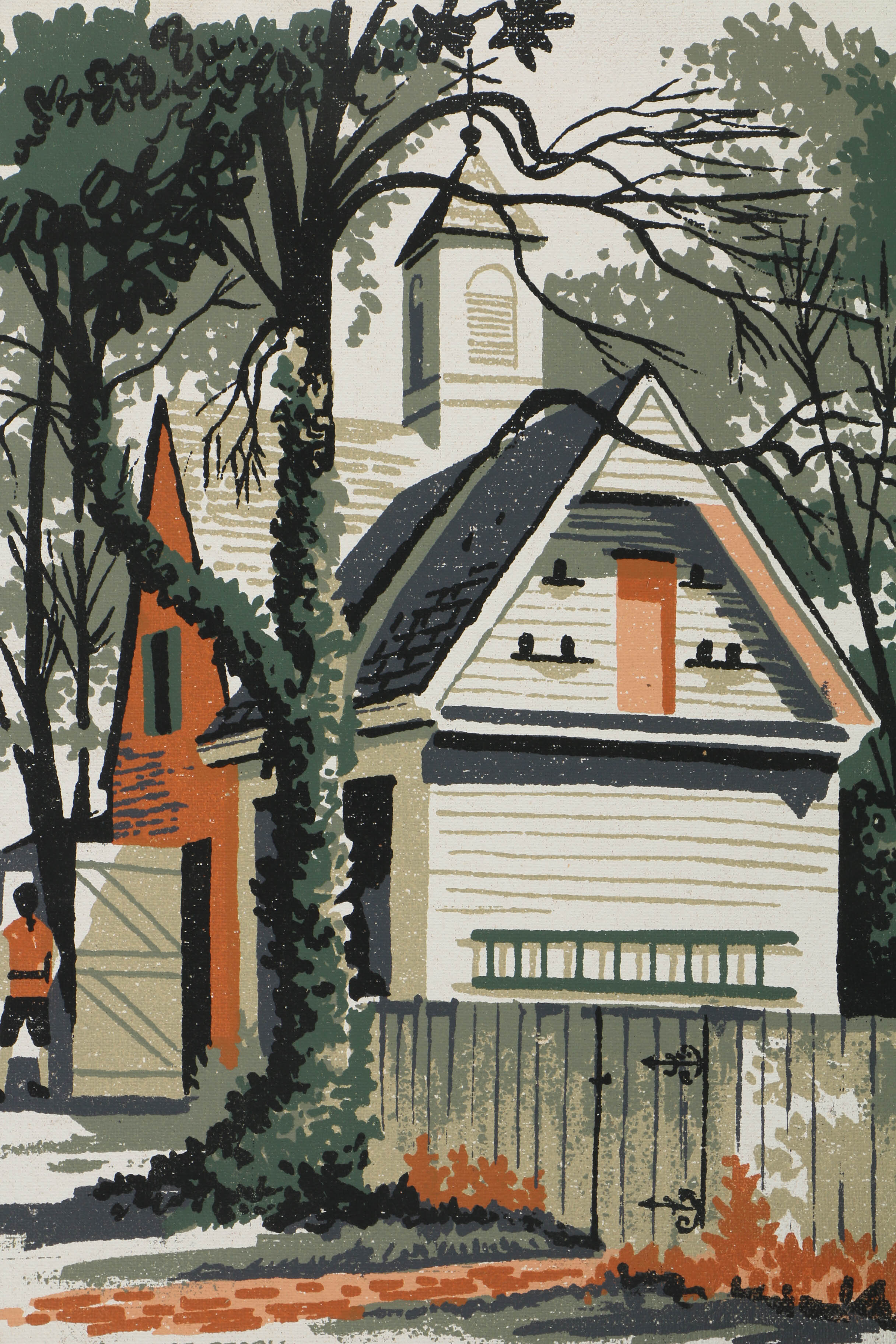 Assortment of Mark Coomer Serigraphs on Boards of Architectural Landscapes