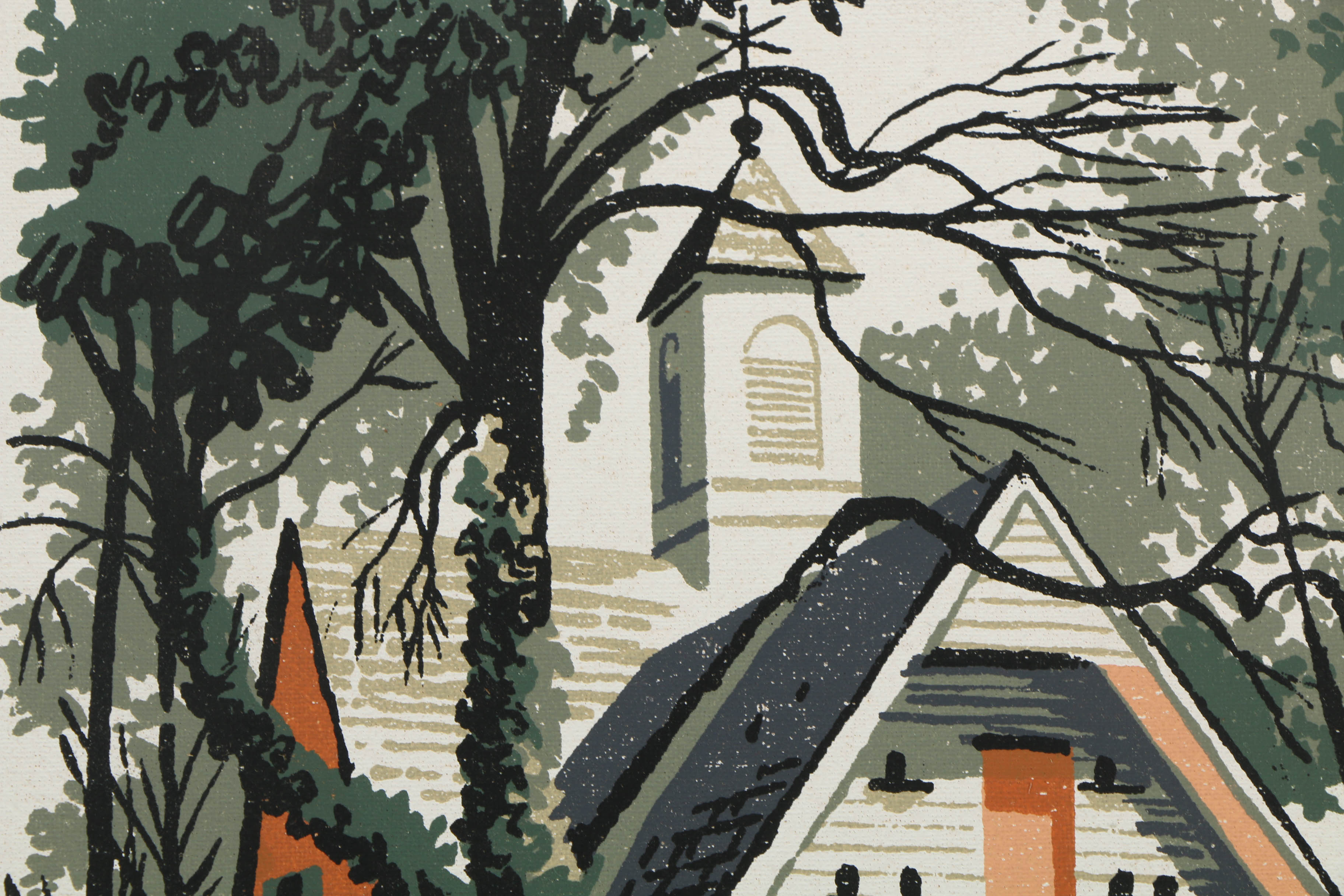 Assortment of Mark Coomer Serigraphs on Boards of Architectural Landscapes