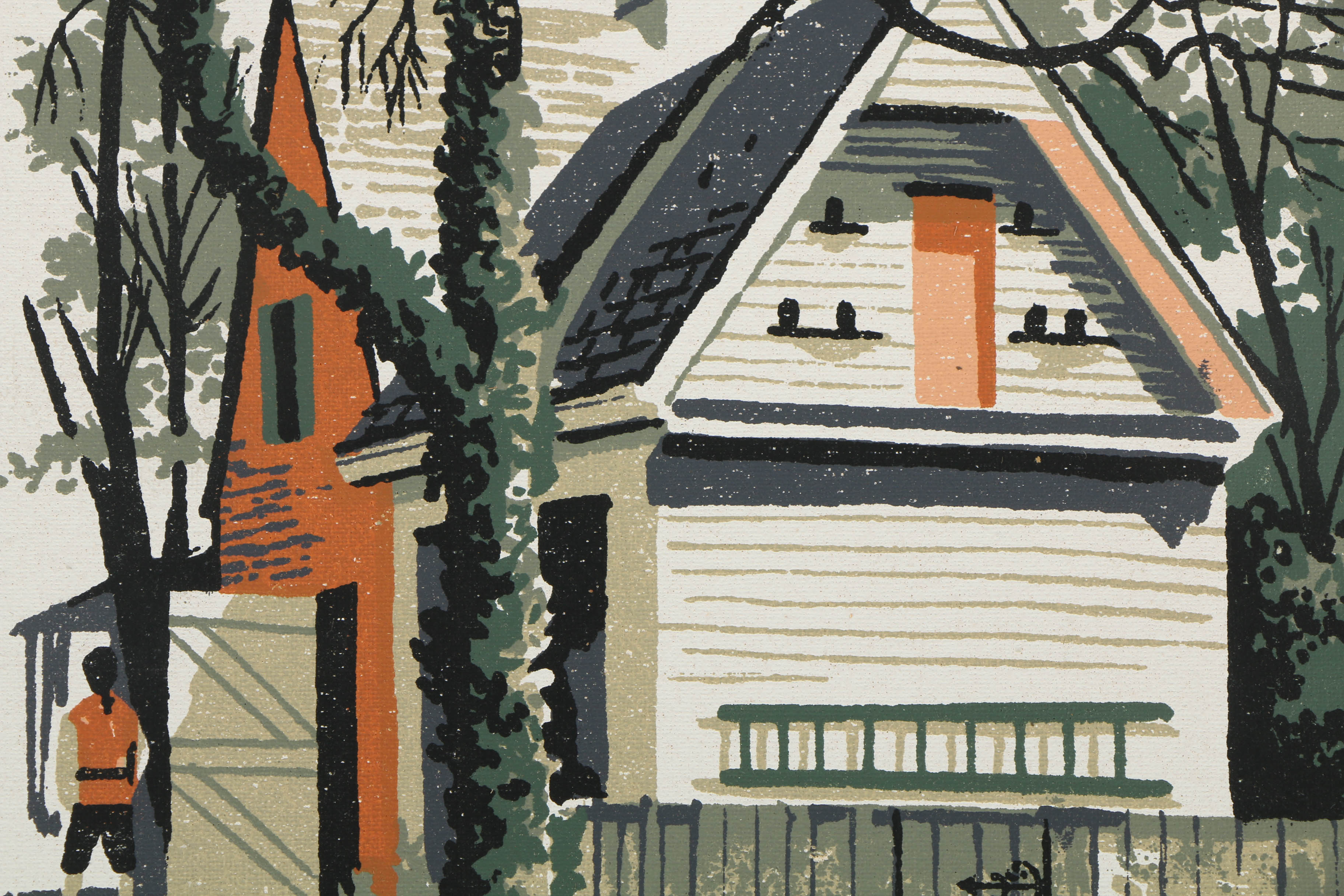 Assortment of Mark Coomer Serigraphs on Boards of Architectural Landscapes