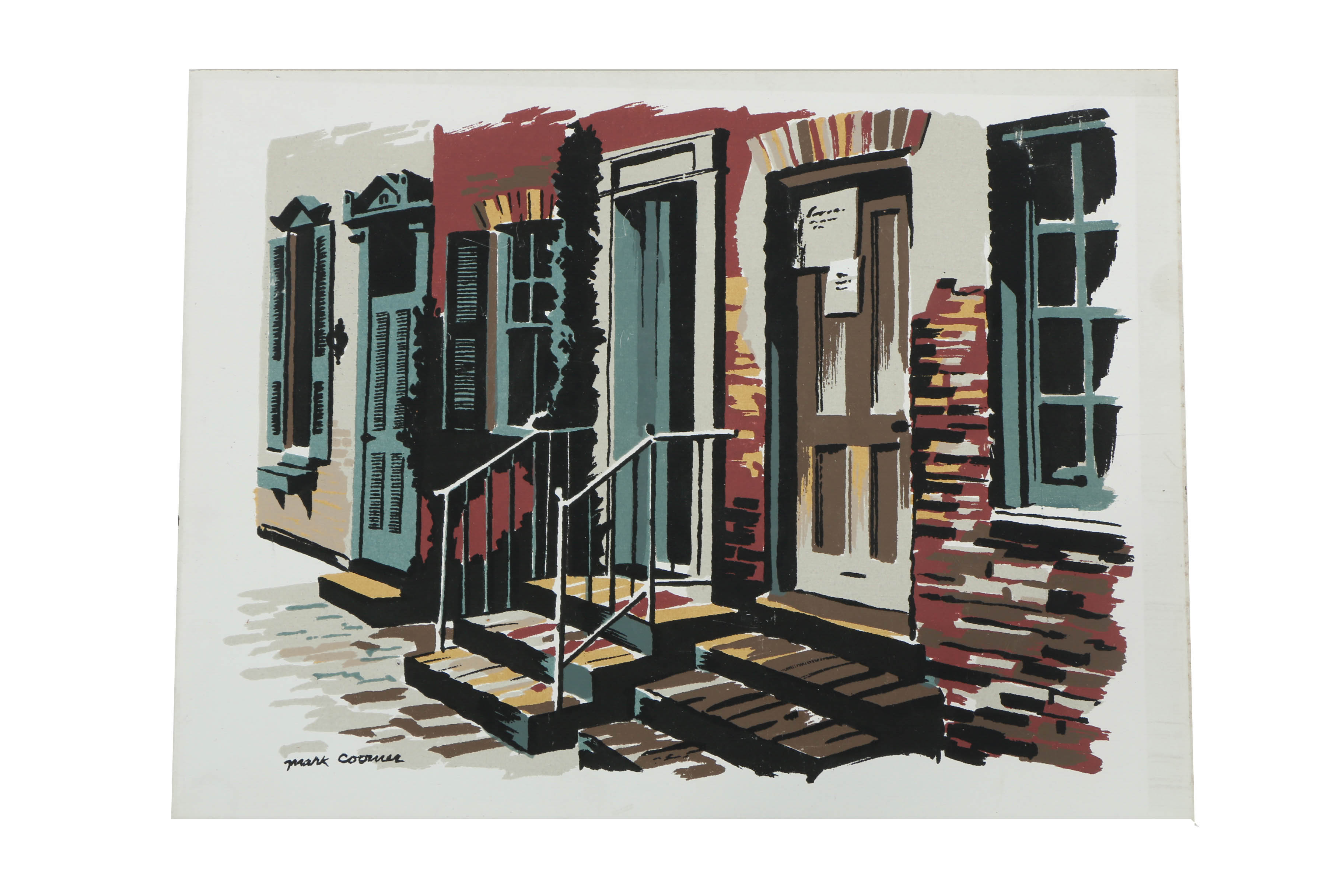 Collection of Mark Coomer Serigraphs on Boards of Architectural Landscapes