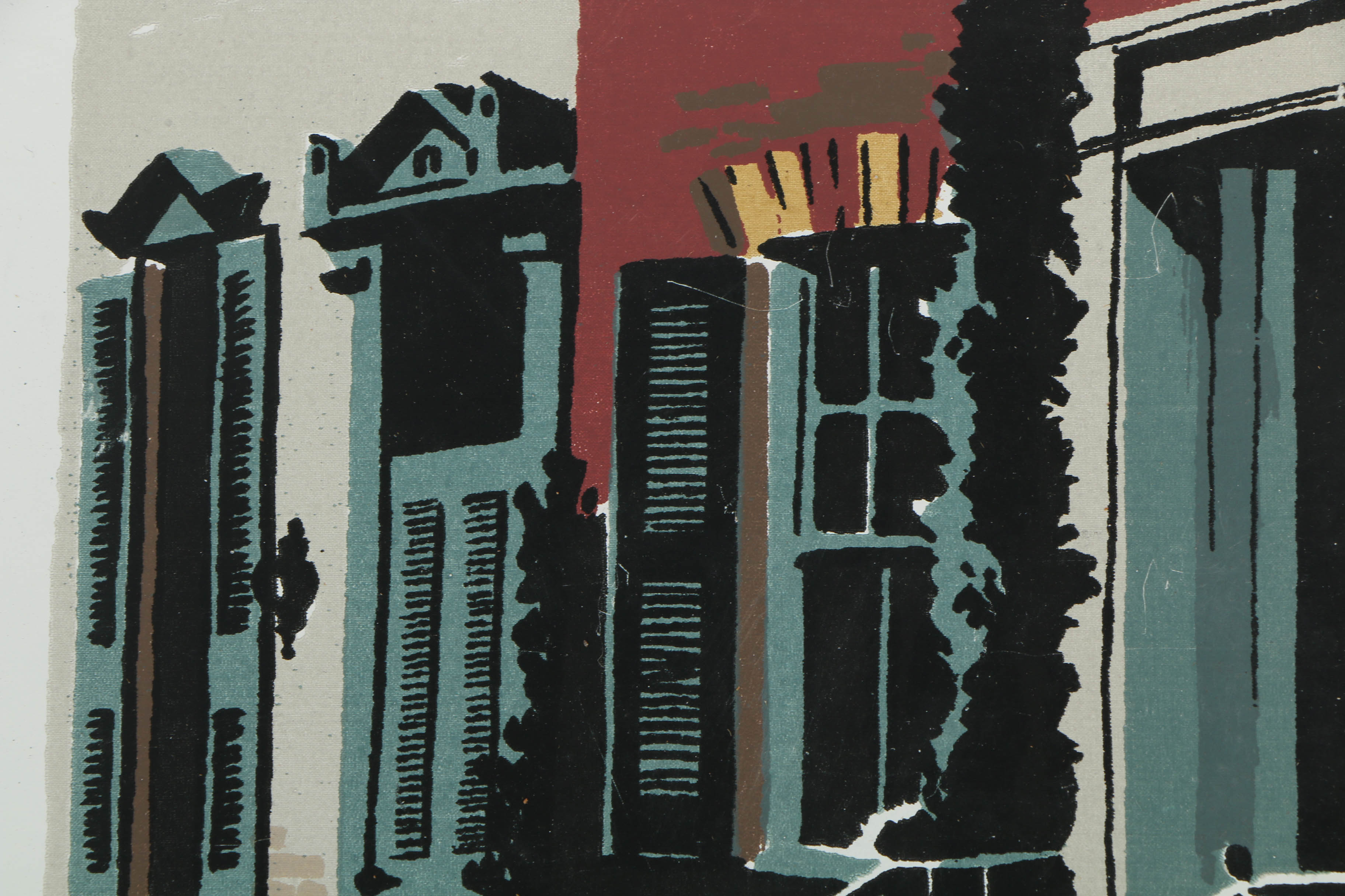 Collection of Mark Coomer Serigraphs on Boards of Architectural Landscapes