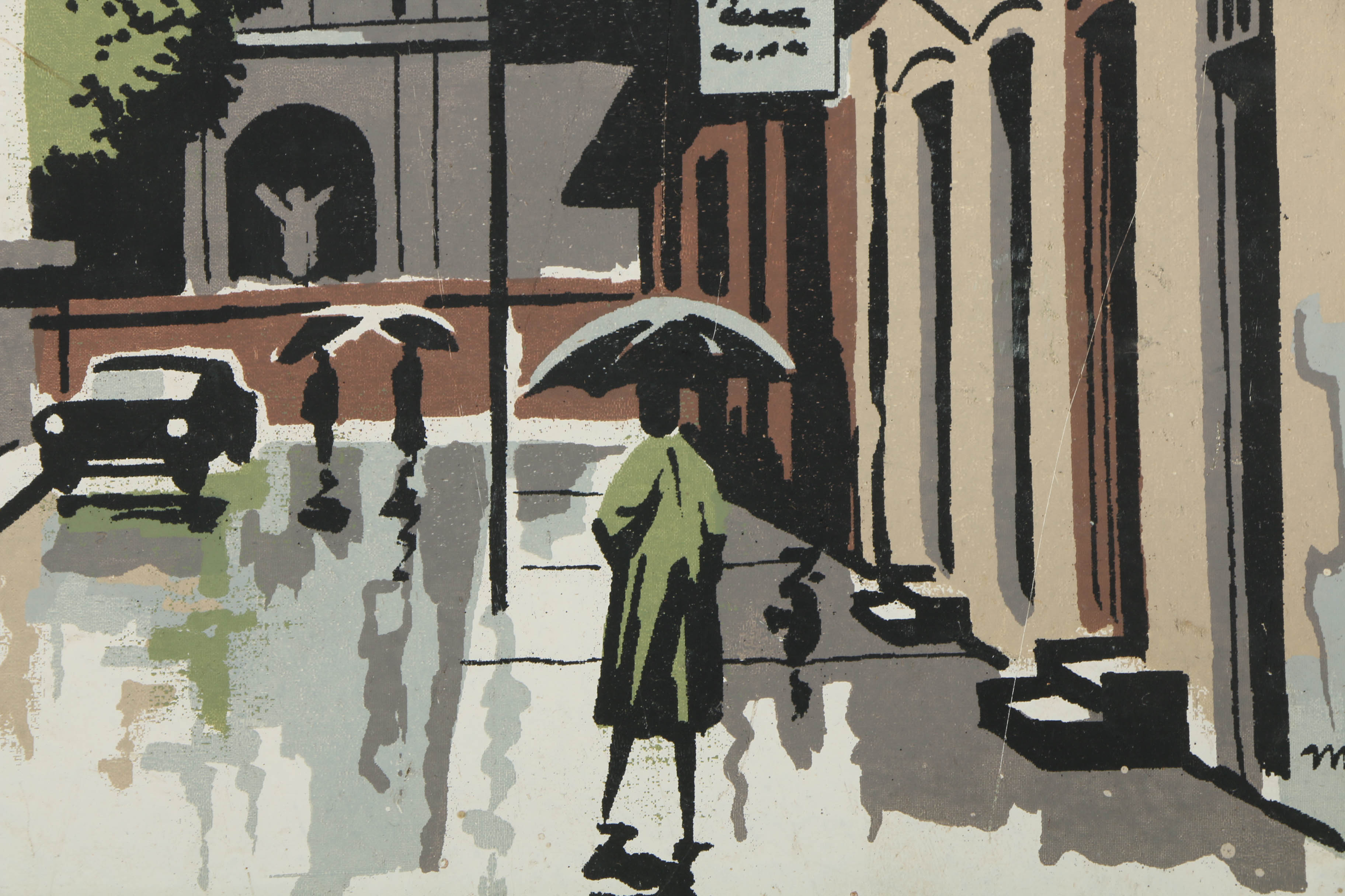 Collection of Mark Coomer Serigraphs on Boards of Architectural Landscapes