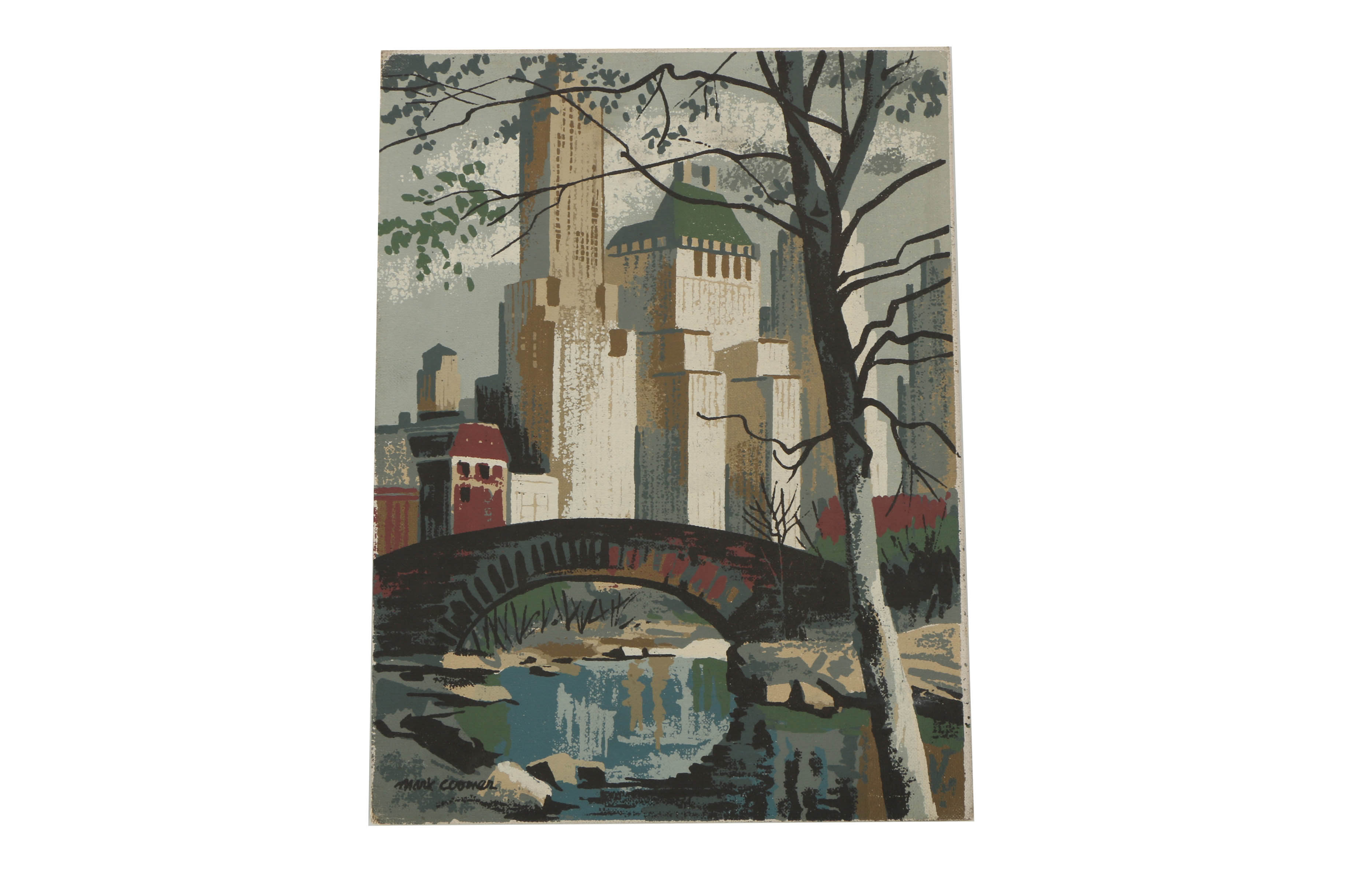 Collection of Mark Coomer Serigraphs on Boards of Architectural Landscapes