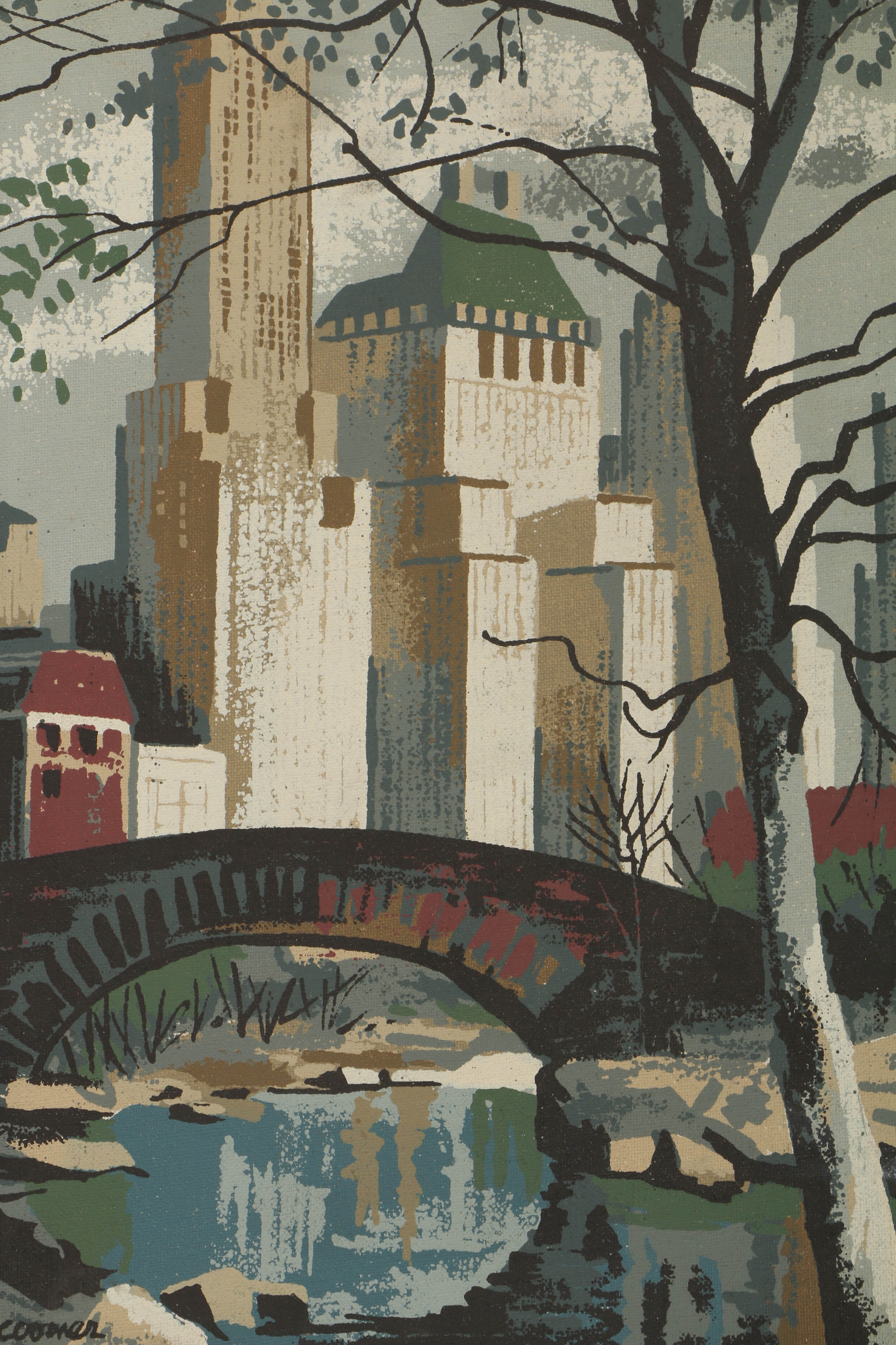 Collection of Mark Coomer Serigraphs on Boards of Architectural Landscapes