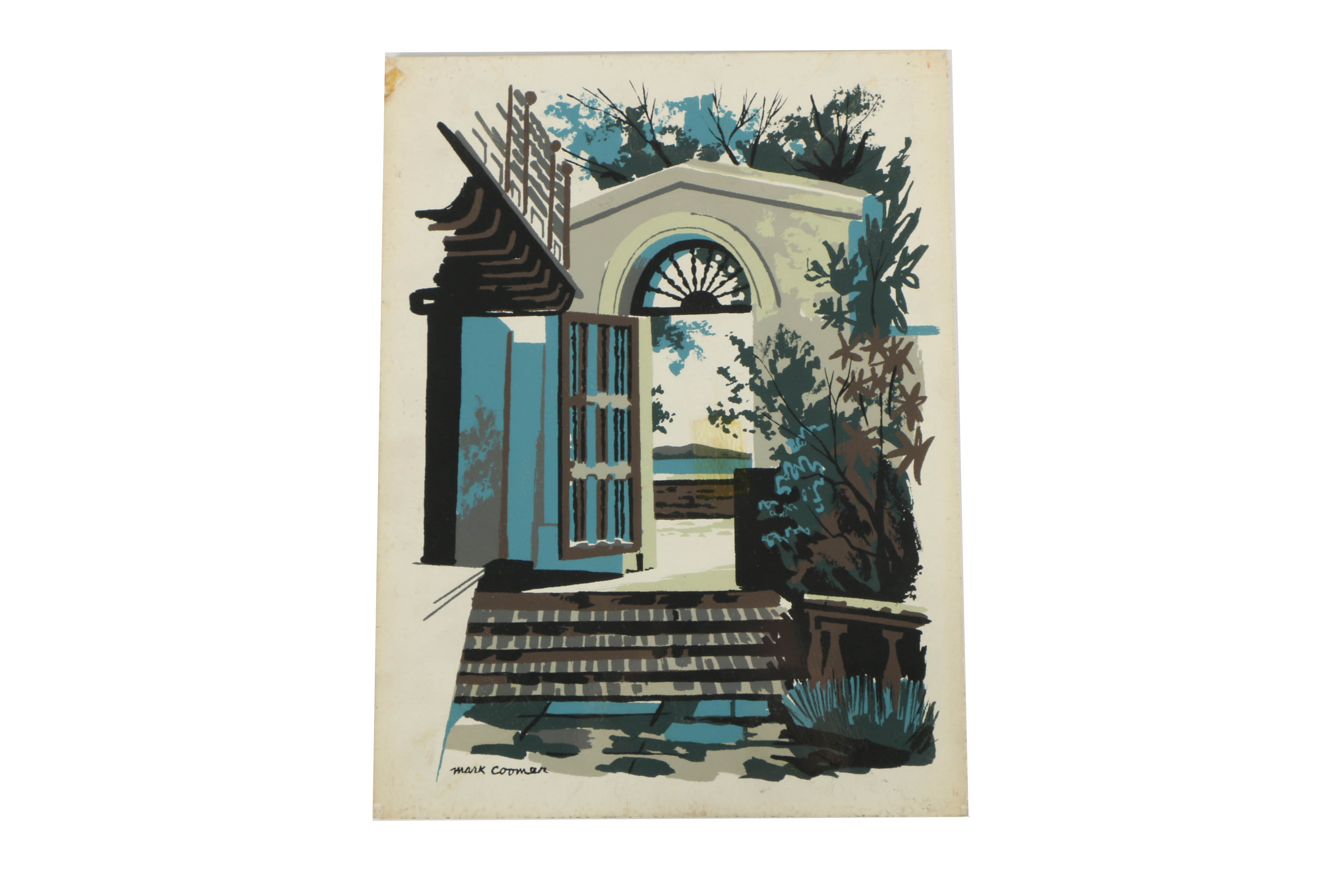 Collection of Mark Coomer Serigraphs on Boards of Architectural Landscapes