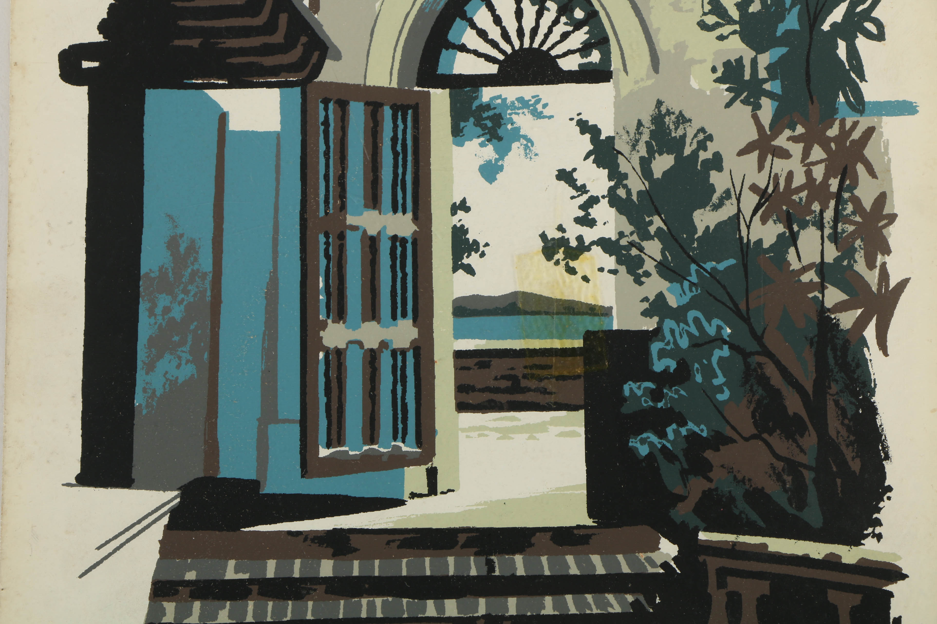 Collection of Mark Coomer Serigraphs on Boards of Architectural Landscapes