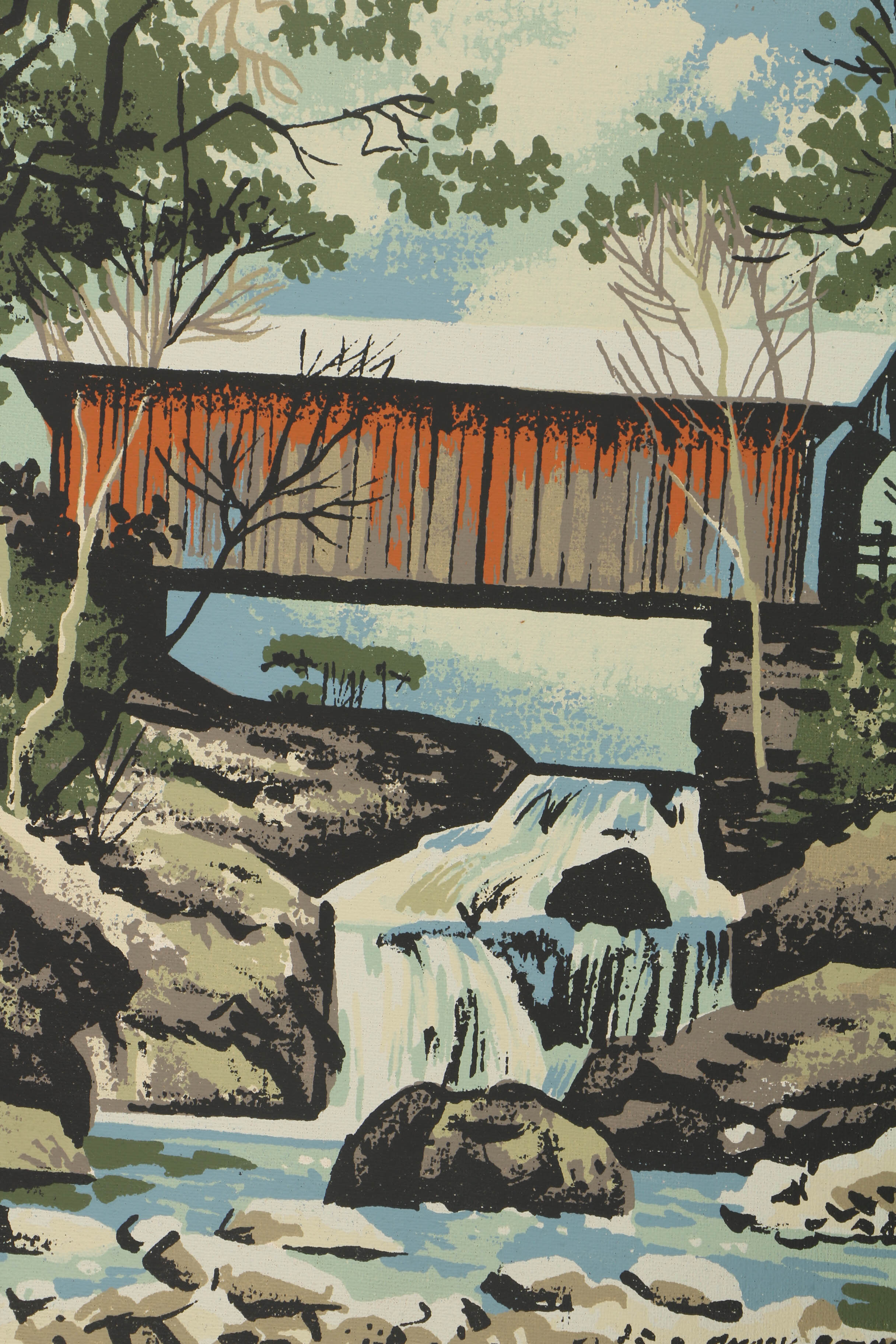 Collection of Mark Coomer Serigraphs on Boards of Architectural Landscapes