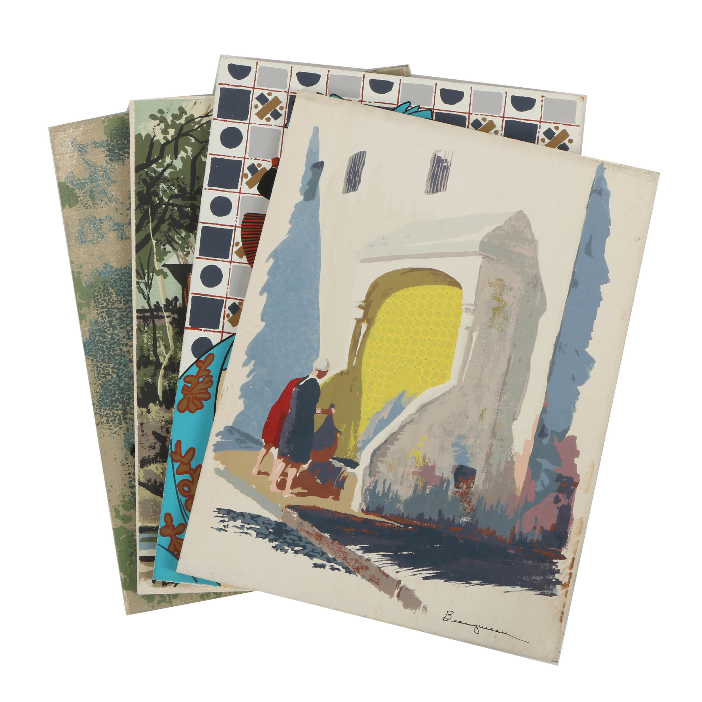 Collection of Serigraphs on Board Including Prints by Mark Commer