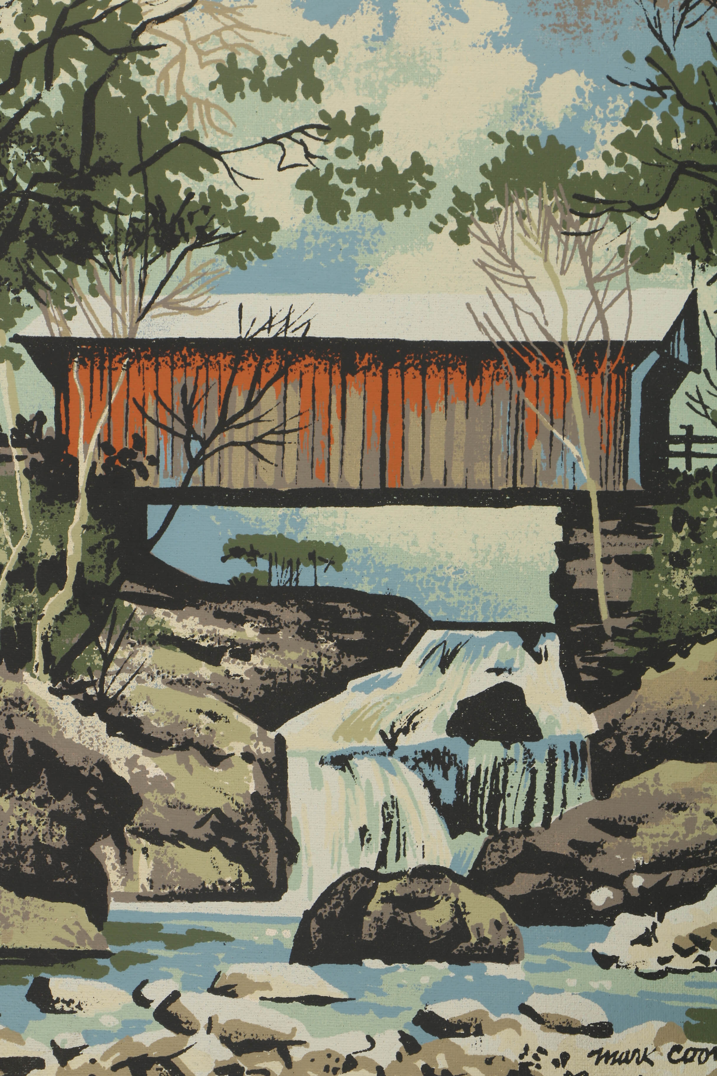 Collection of Serigraphs on Board Including Prints by Mark Commer