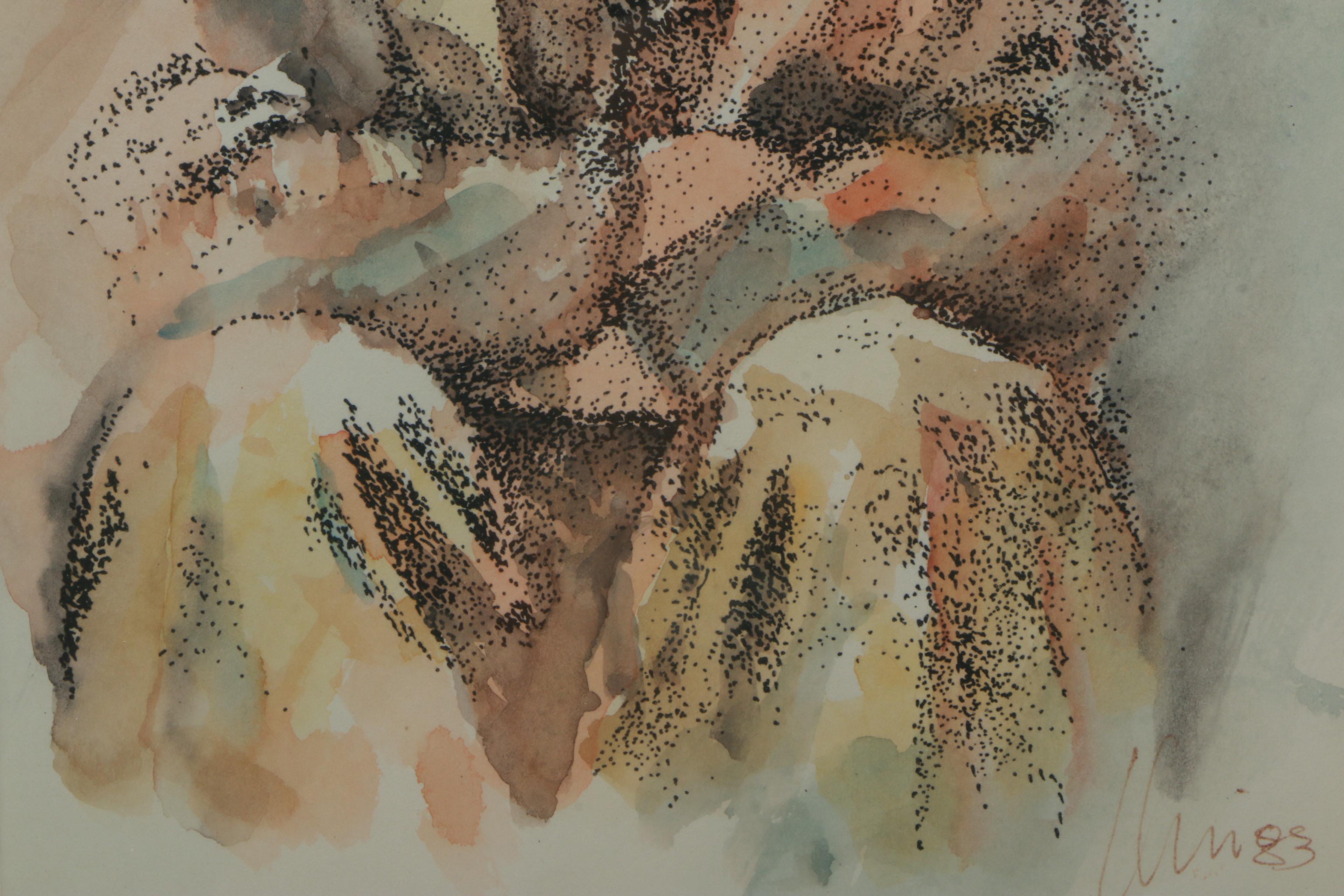 Hand-Colored Lithograph of Charlie Chaplin