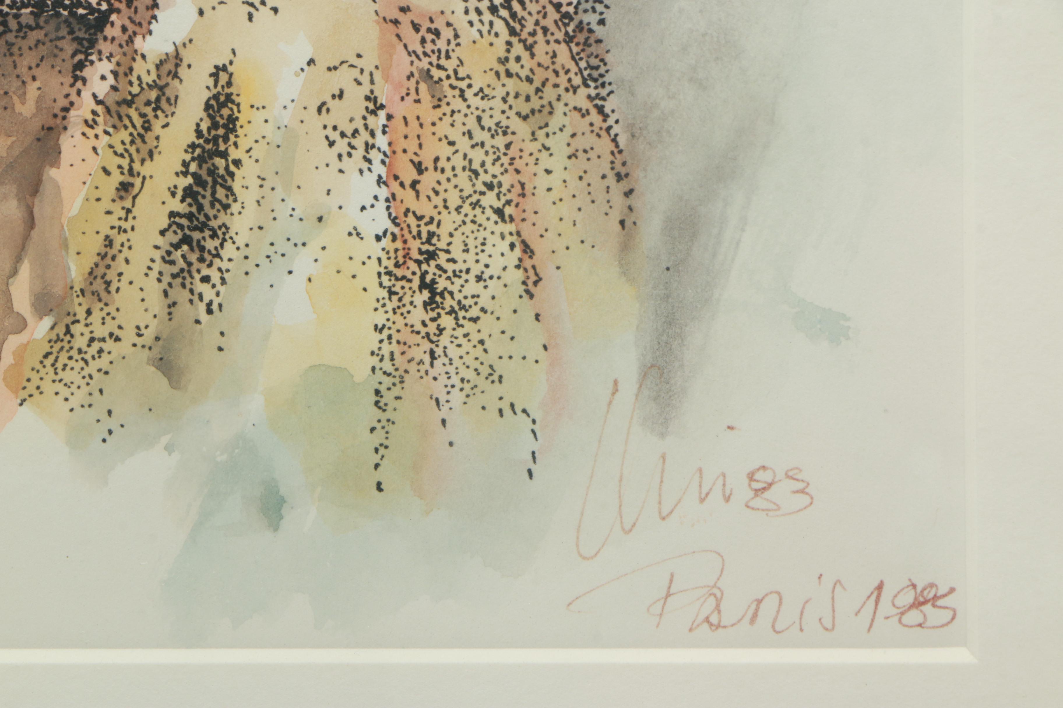 Hand-Colored Lithograph of Charlie Chaplin