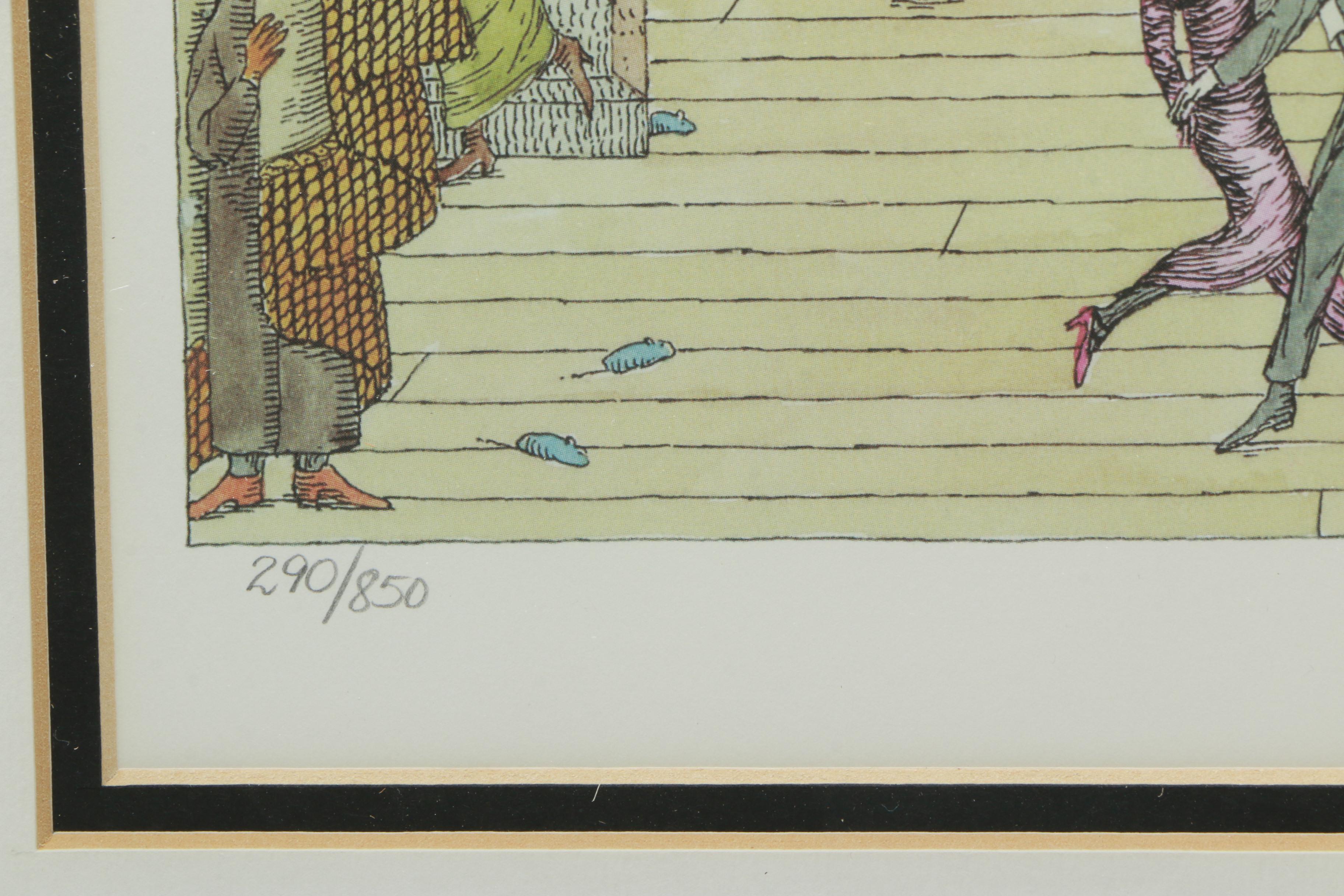 Edward Gorey Limited Edition Reproduction Print "Gorey Theater Dance"