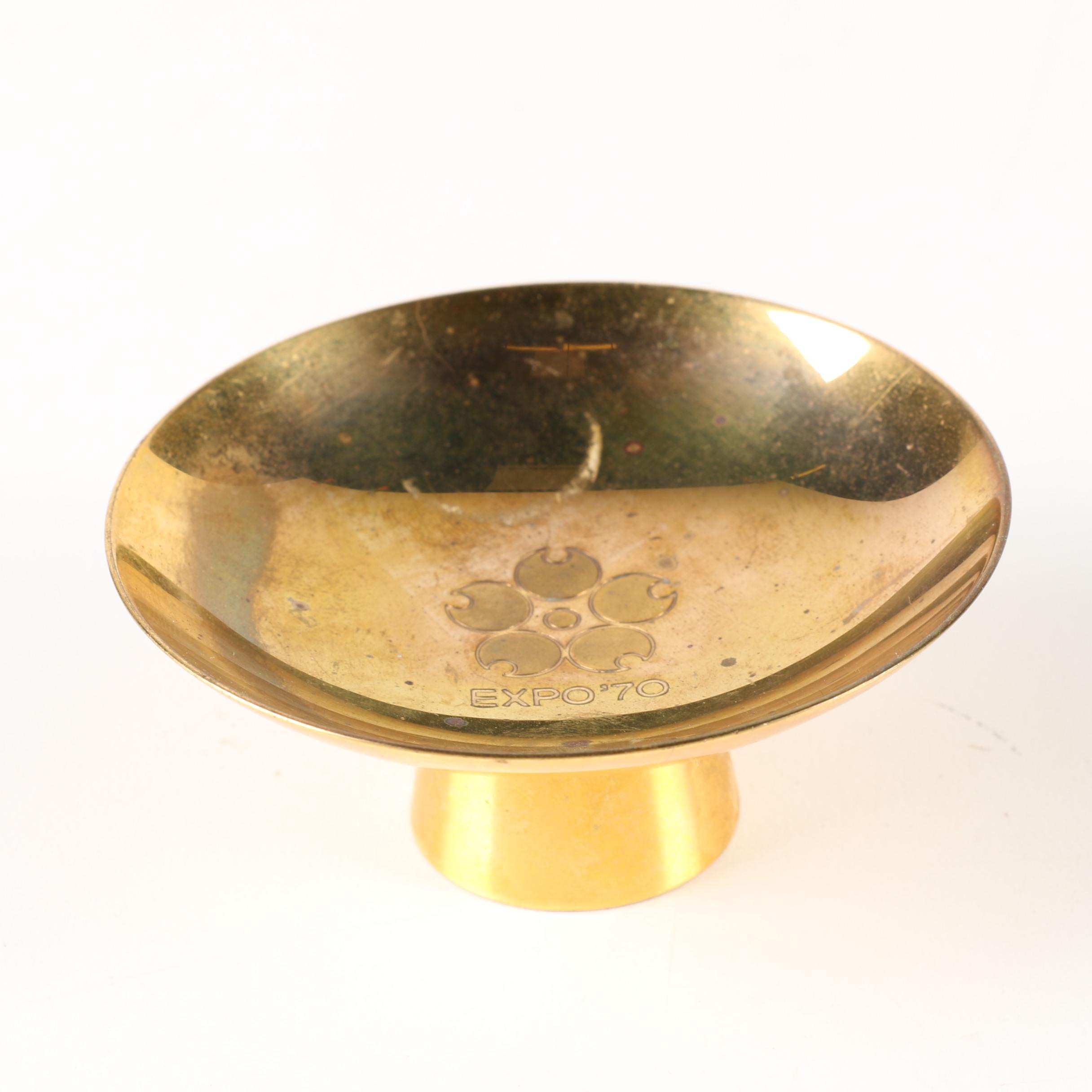 Vintage Gold Plated Osaka Japan Expo World's Fair Cup