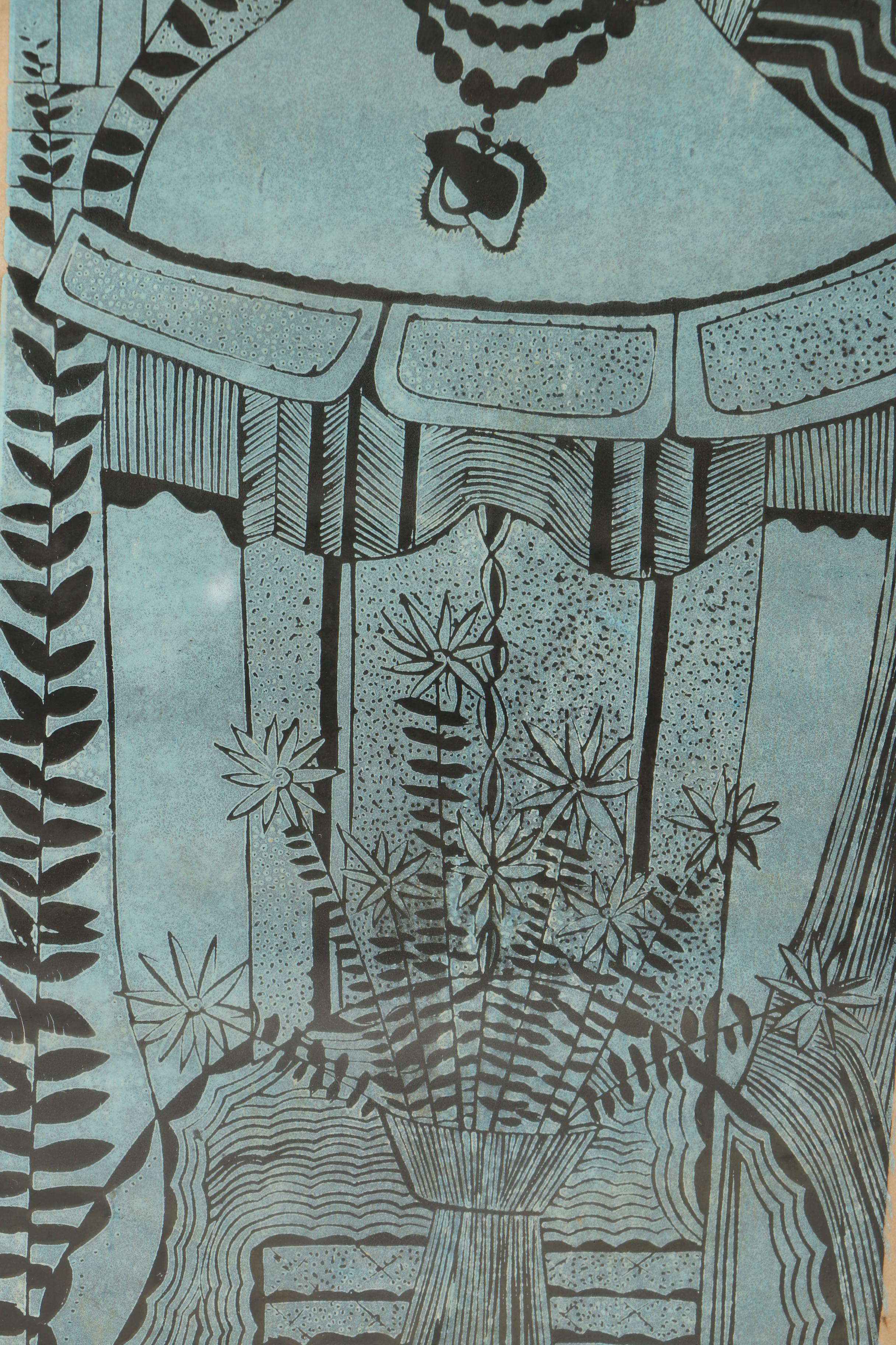 John Murray Barton Woodcut "The Bride"