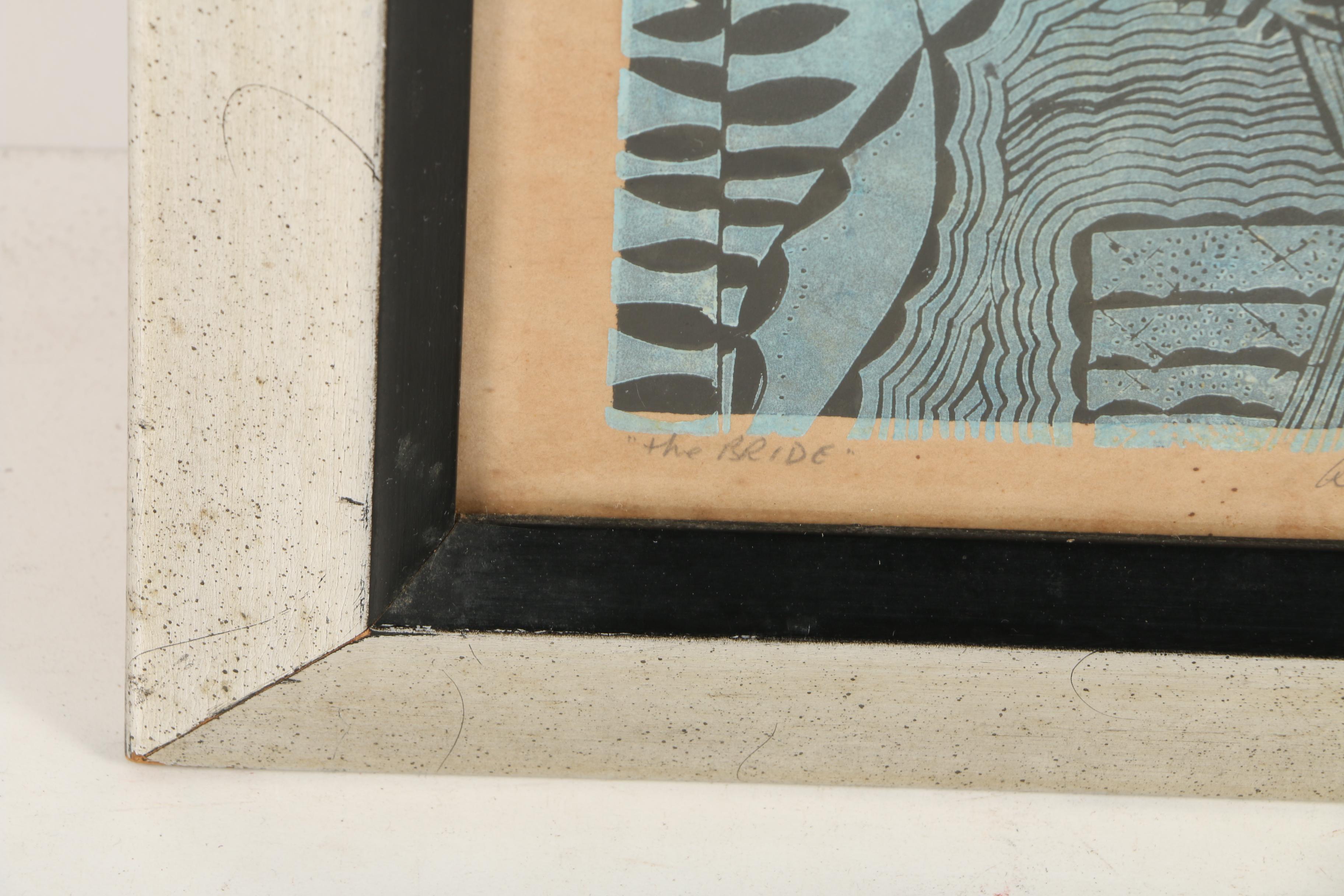 John Murray Barton Woodcut "The Bride"