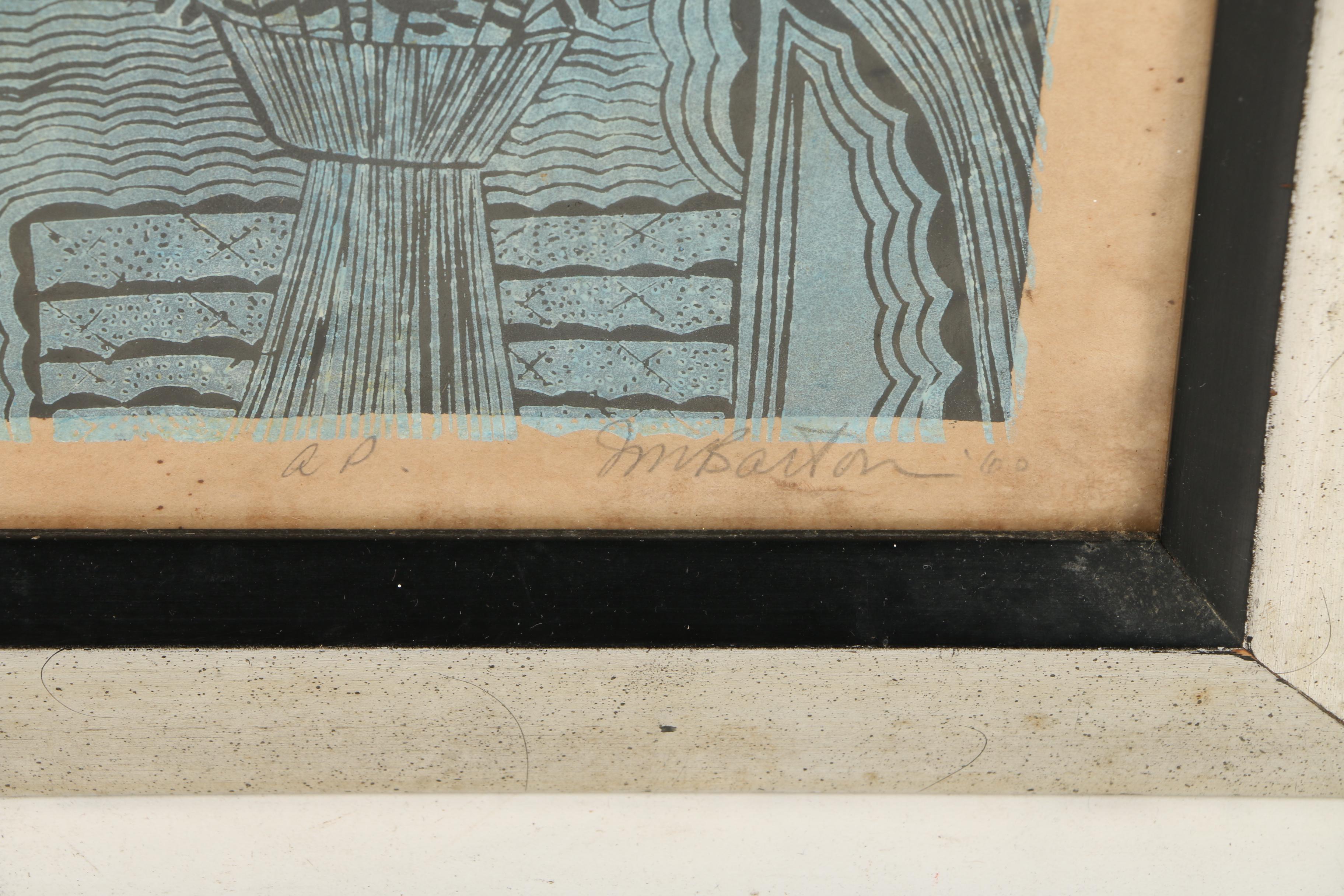 John Murray Barton Woodcut "The Bride"