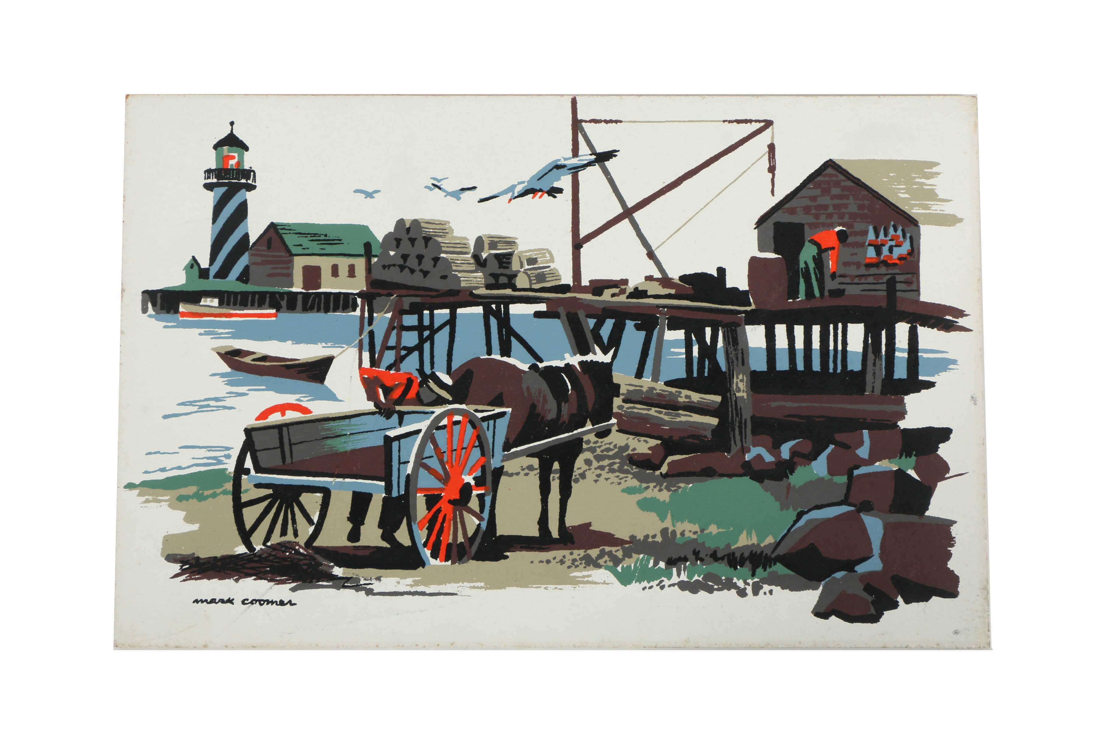 Collection of Mark Coomer Serigraphs on Boards of Genre Scenes