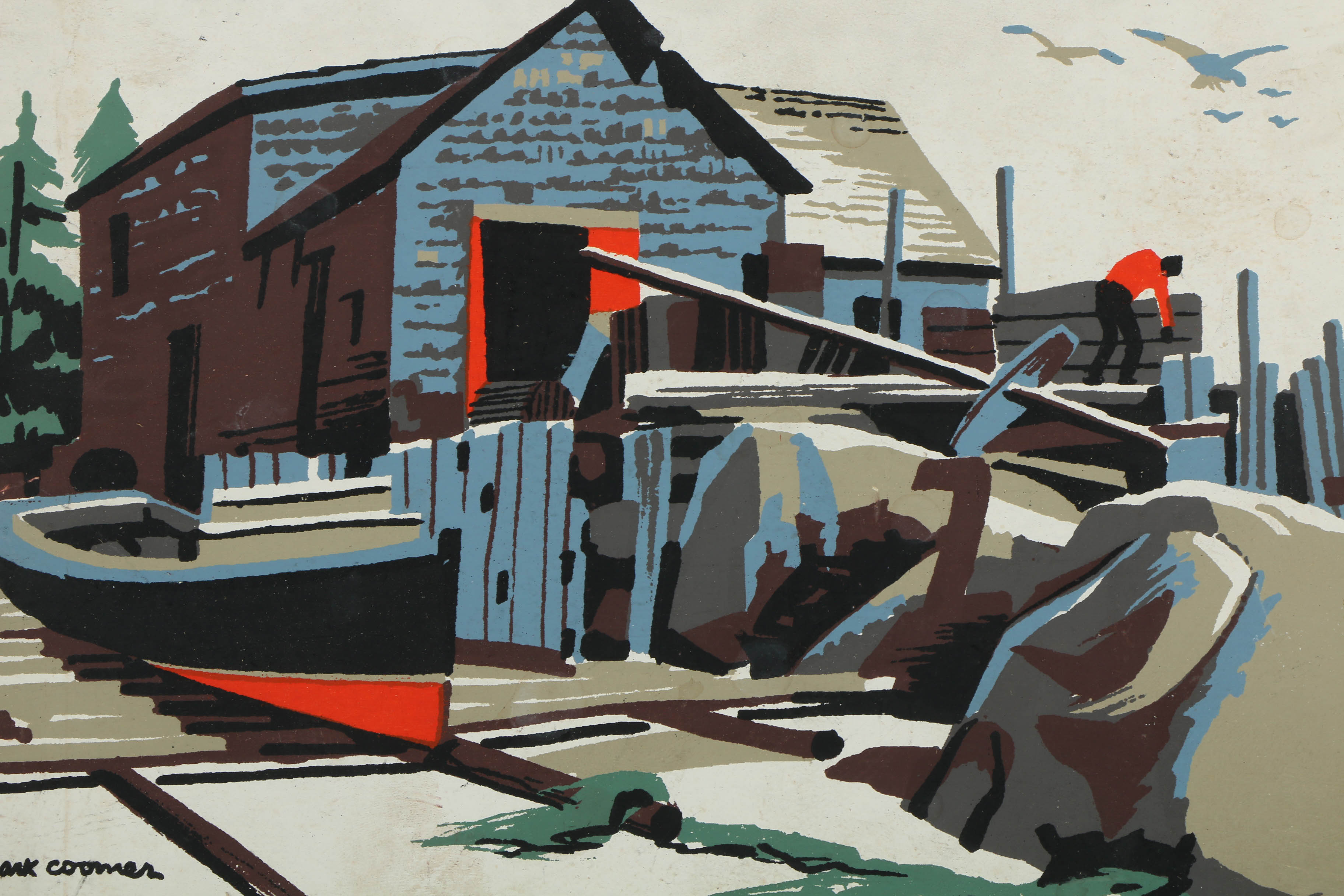 Collection of Mark Coomer Serigraphs on Boards of Genre Scenes