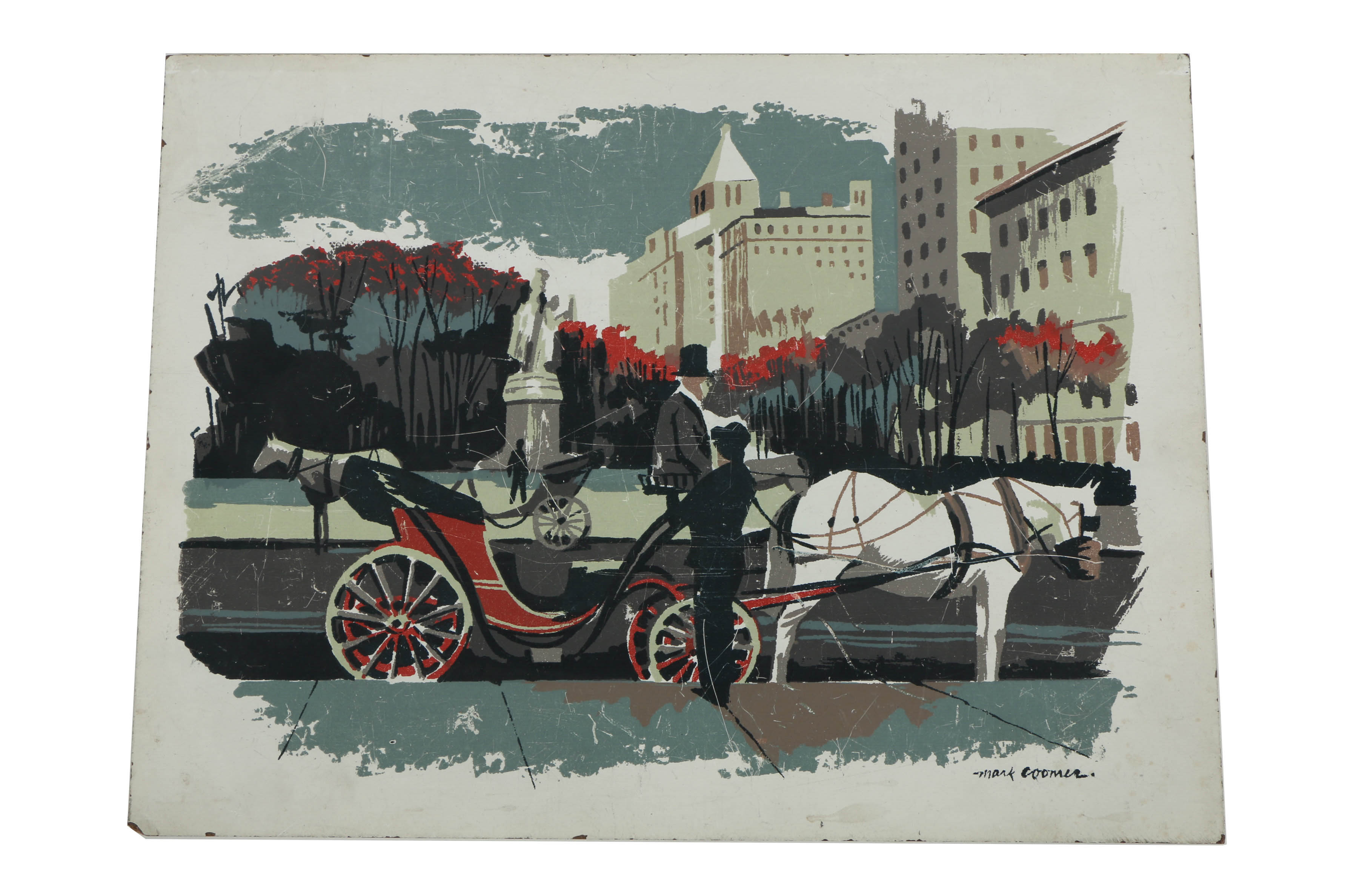 Collection of Mark Coomer Serigraphs on Boards of Architectural Landscapes