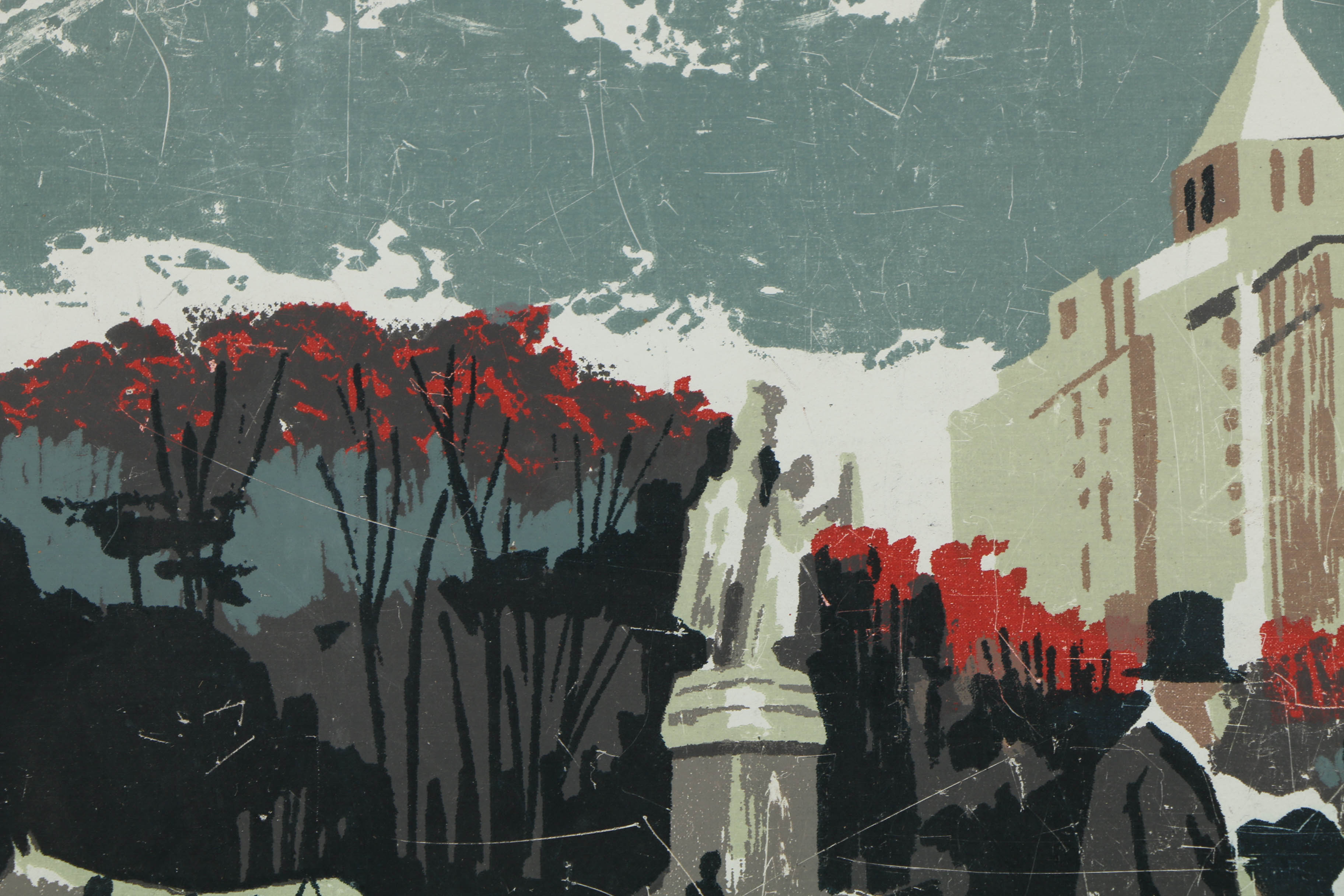 Collection of Mark Coomer Serigraphs on Boards of Architectural Landscapes