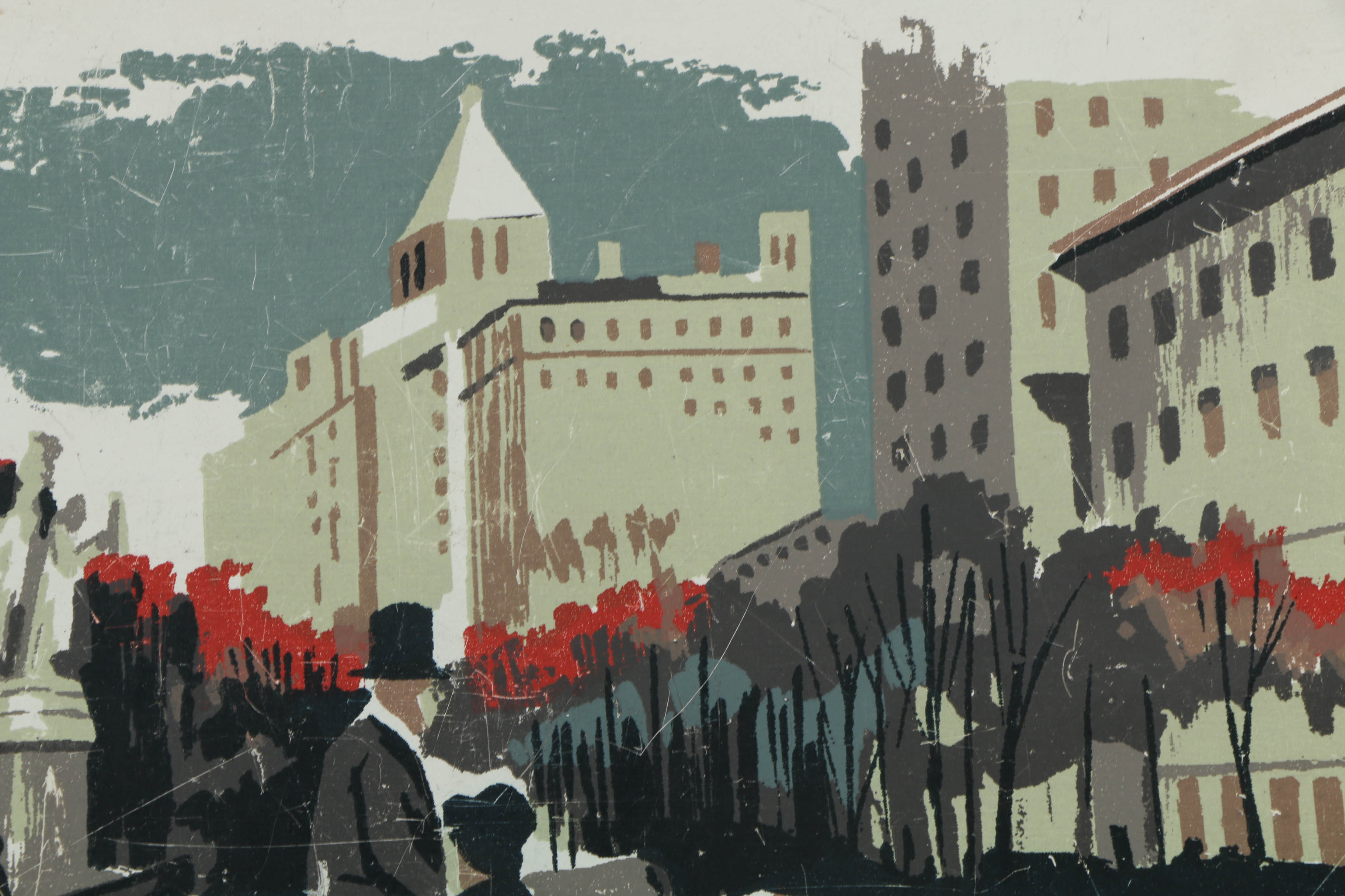 Collection of Mark Coomer Serigraphs on Boards of Architectural Landscapes