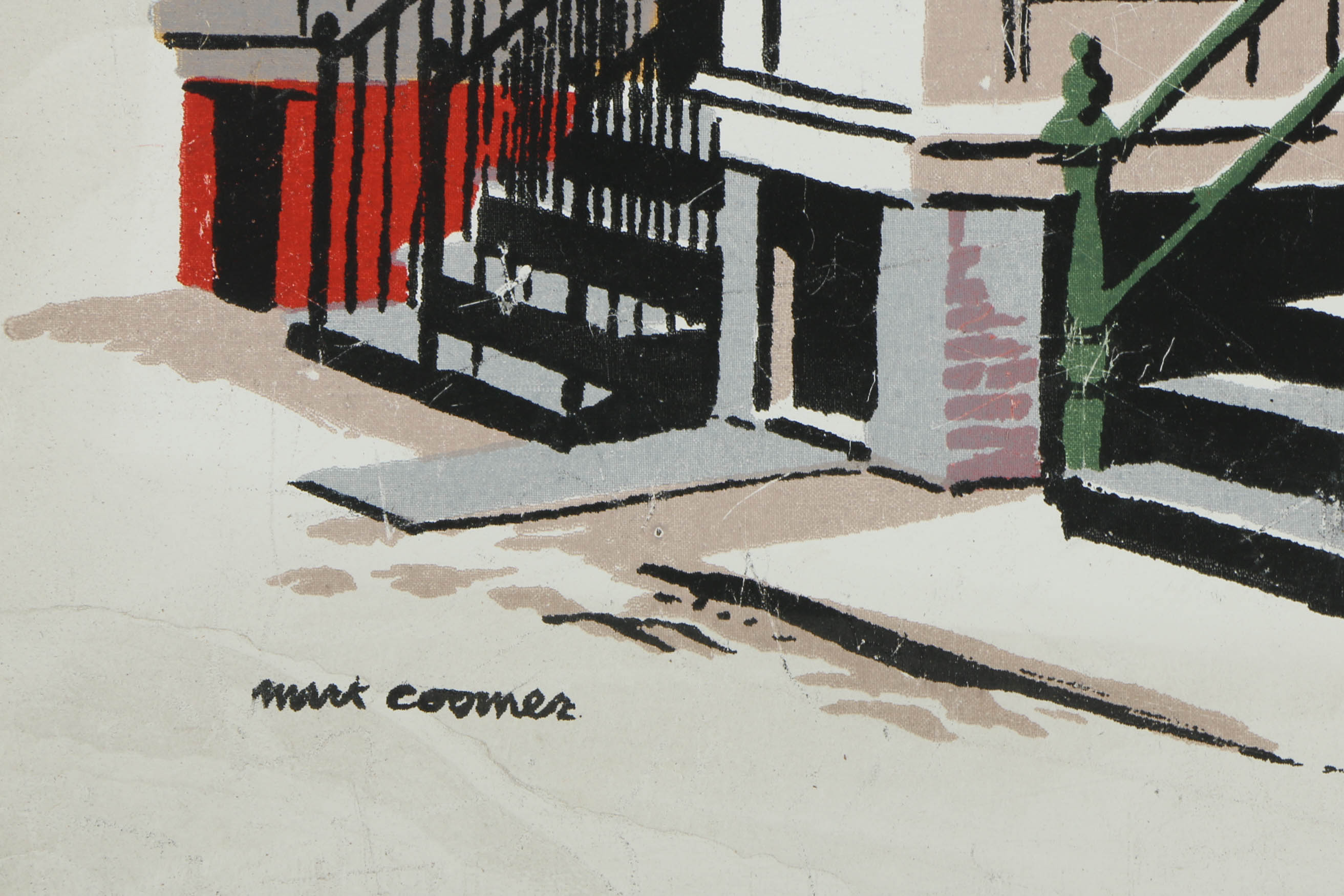Collection of Mark Coomer Serigraphs on Boards of Architectural Landscapes