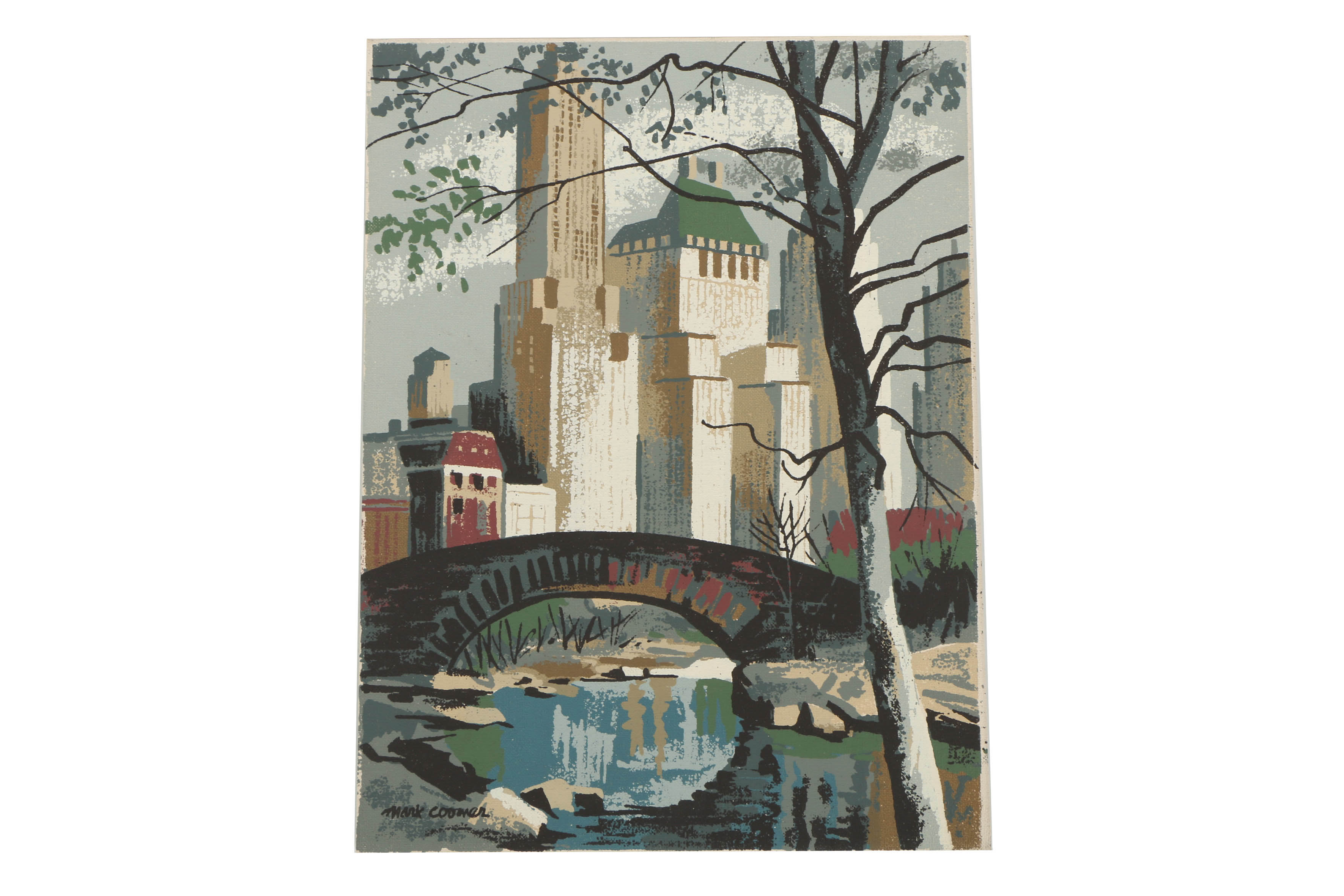 Collection of Mark Coomer Serigraphs on Boards of Architectural Landscapes