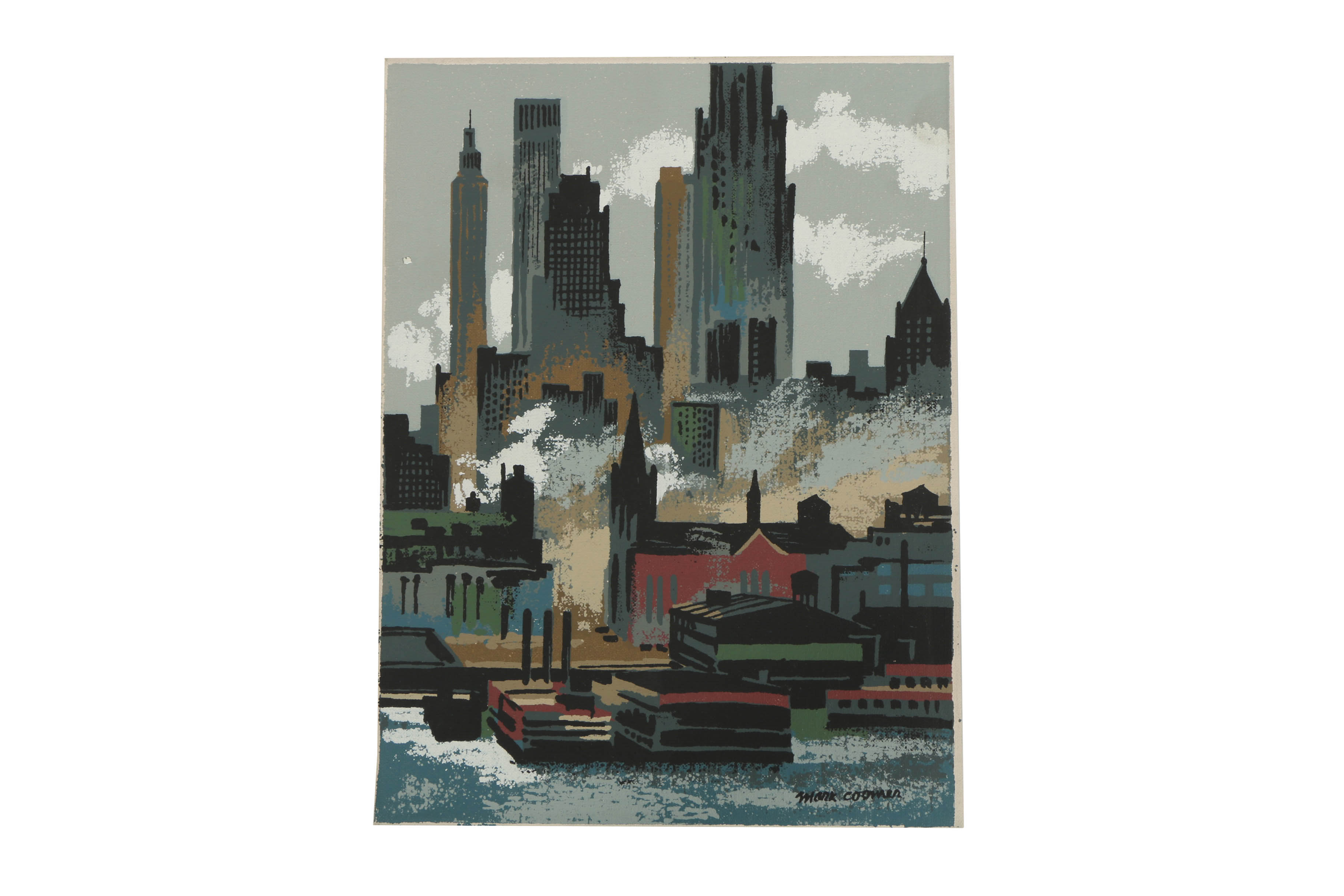 Collection of Mark Coomer Serigraphs on Boards of Architectural Landscapes