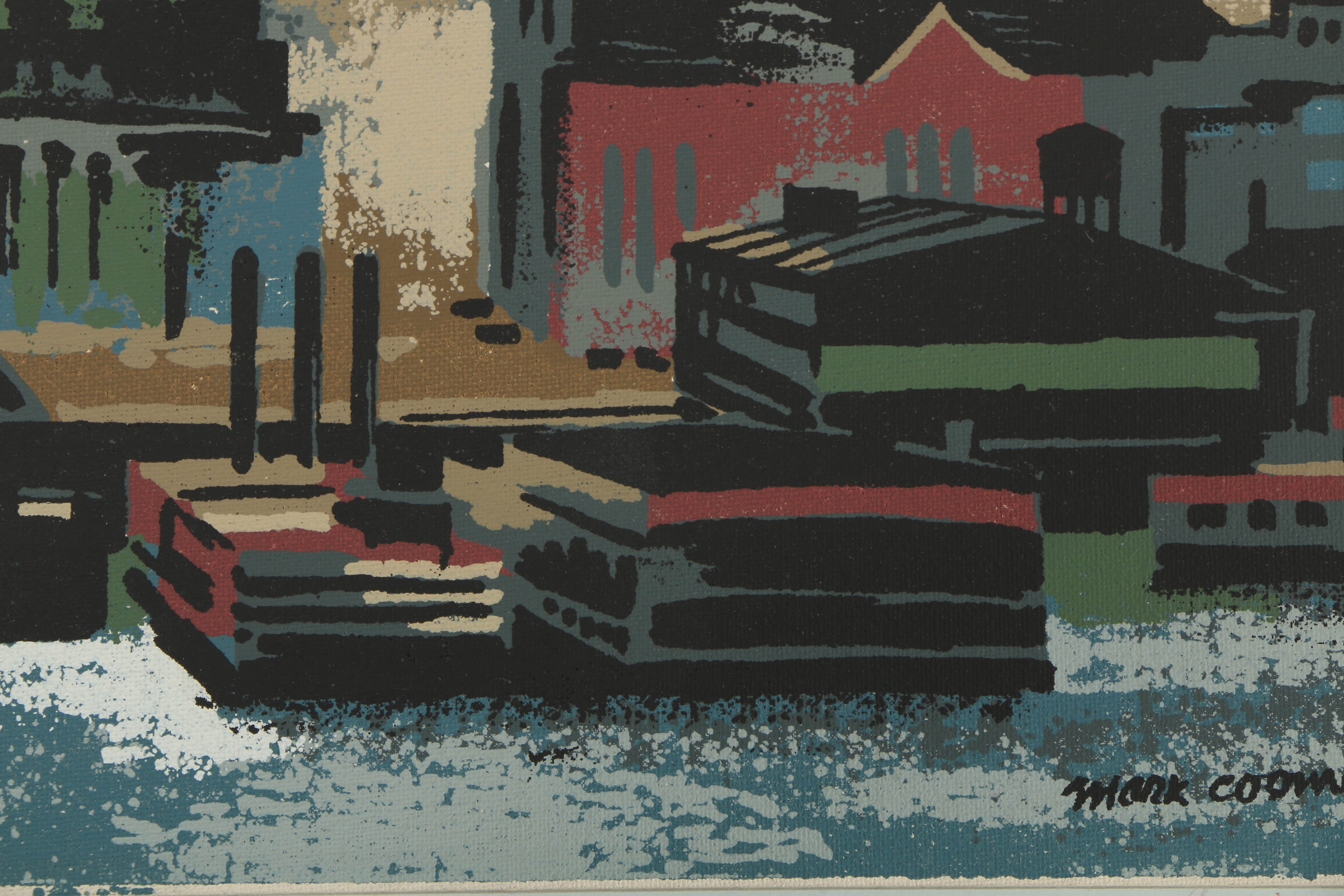 Collection of Mark Coomer Serigraphs on Boards of Architectural Landscapes