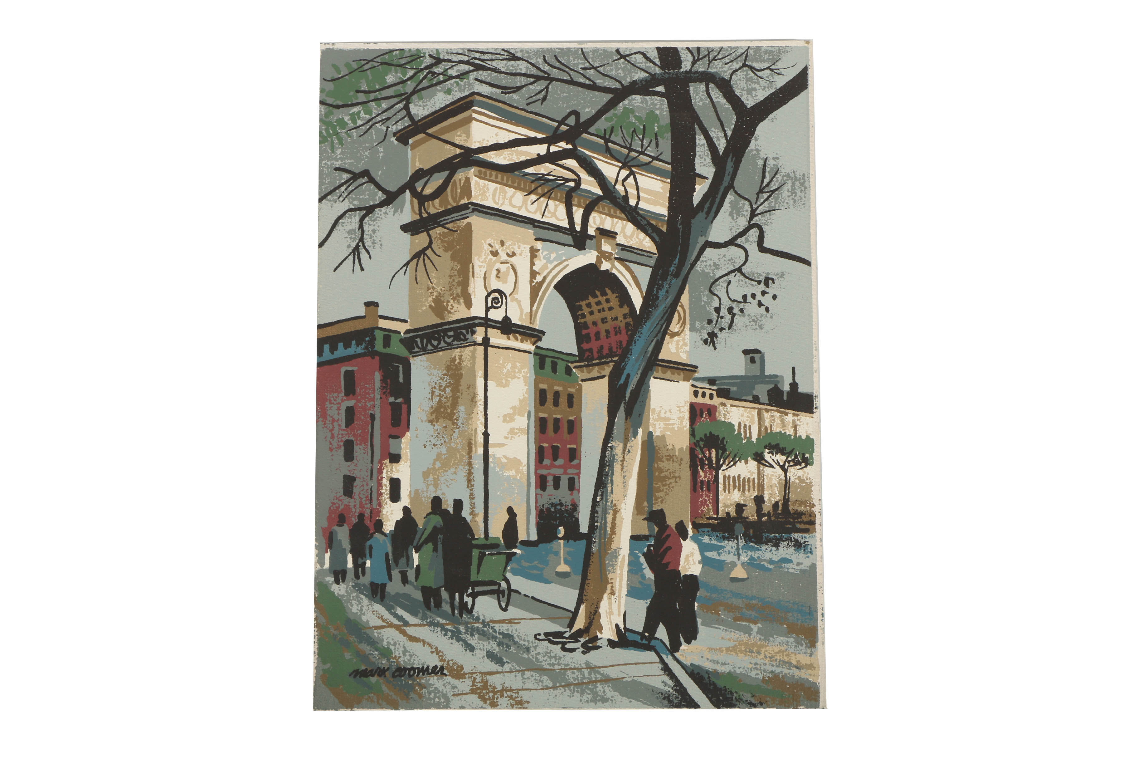 Collection of Mark Coomer Serigraphs on Boards of Architectural Landscapes